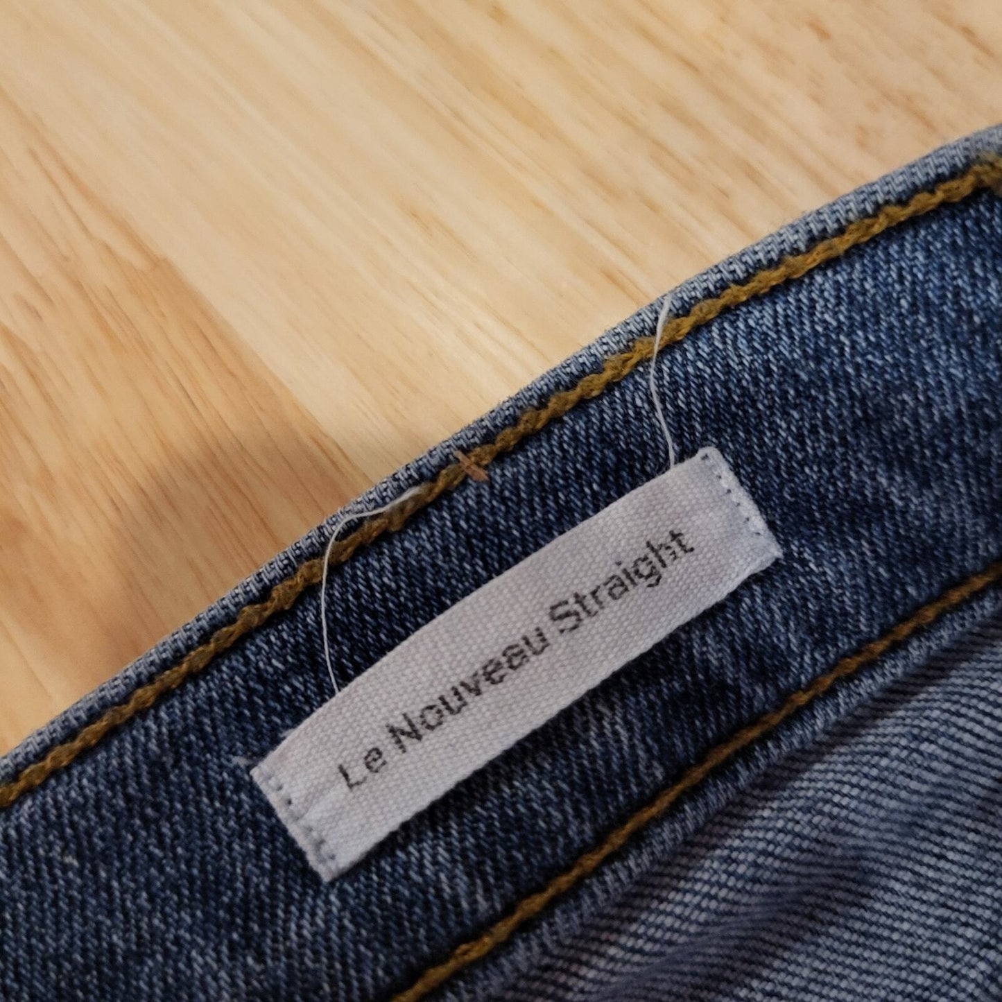 Frame Le Nouveau Straight 25 Front Slit Distressed Hem Denim Jeans USA