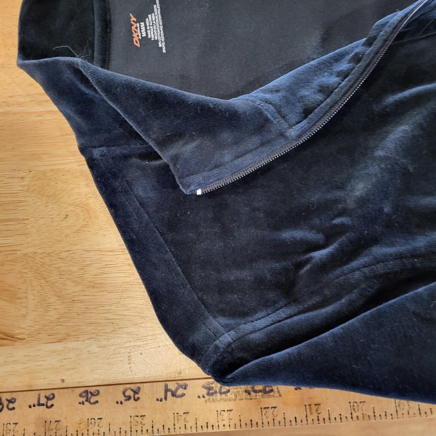 Black Terry Full Zip DKNY Track Jacket Cotton Blend Medium