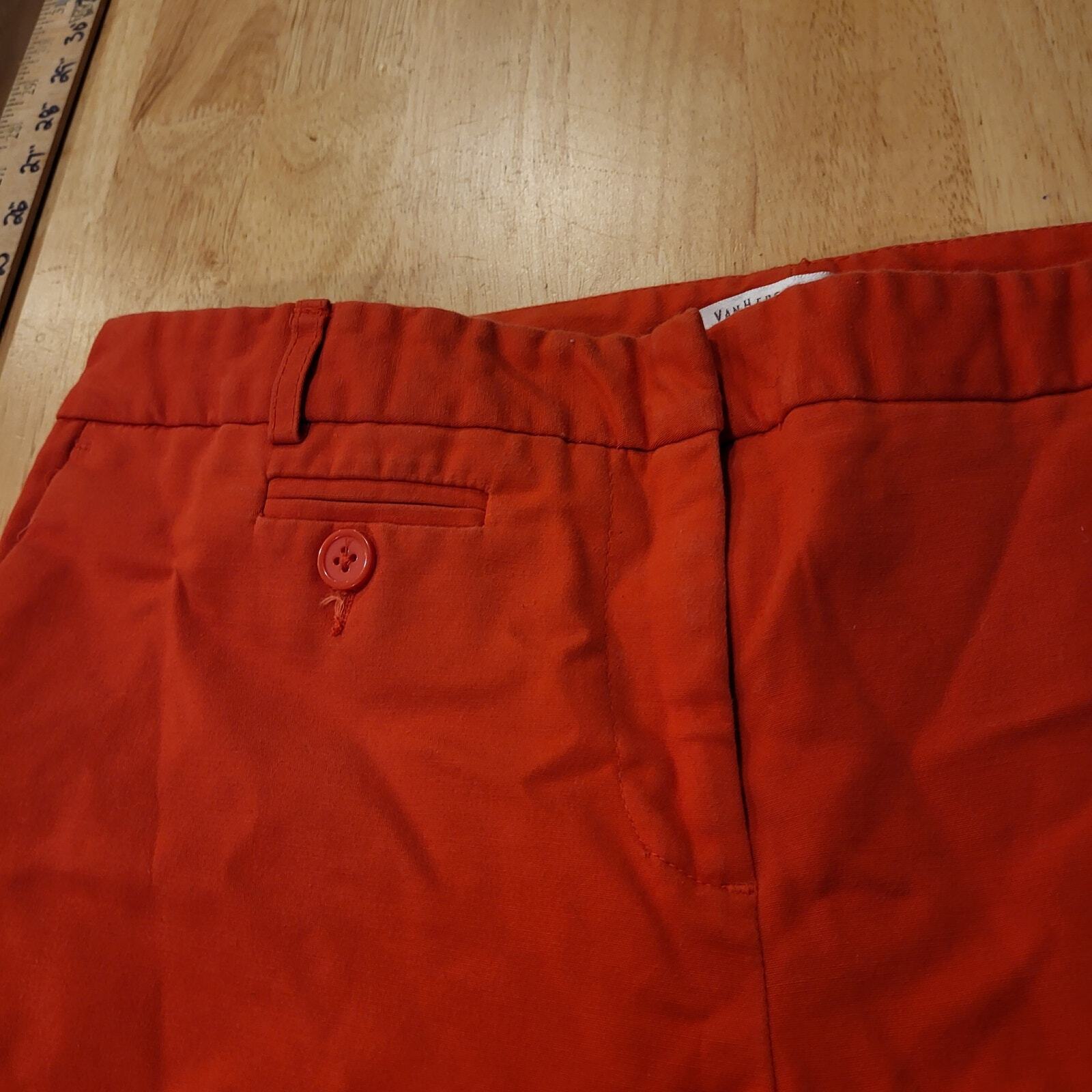 Van Heusen Studio Stretch Cotton Blend Red Trousers 25" Inseam Straight Leg