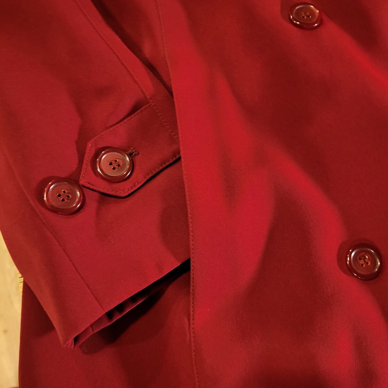 Preston & York Red Hooded Trench Removable Lining Size 6 24" P2P