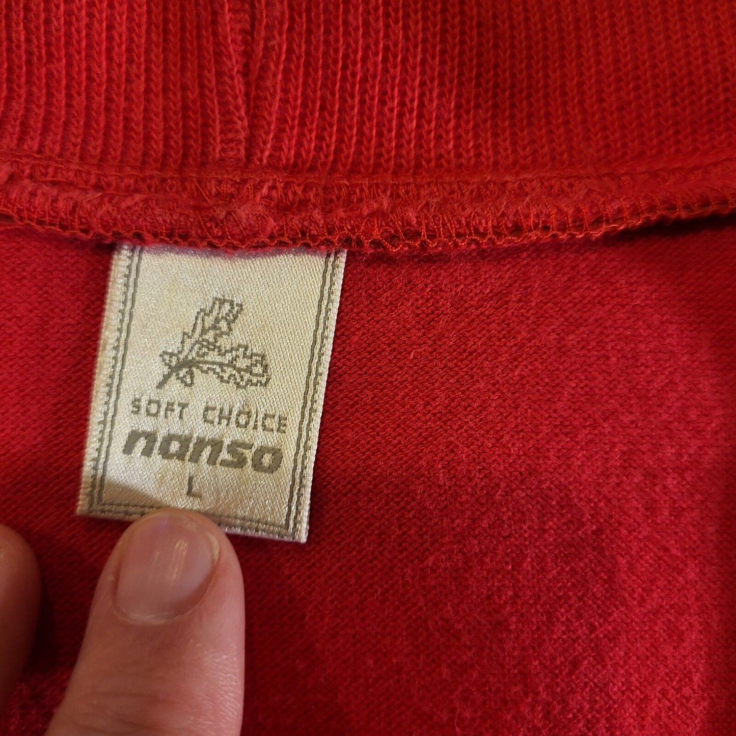 Vintage Nanso Soft Choice Red Cardigan Sweatshirt knit preppy Equestrian mod