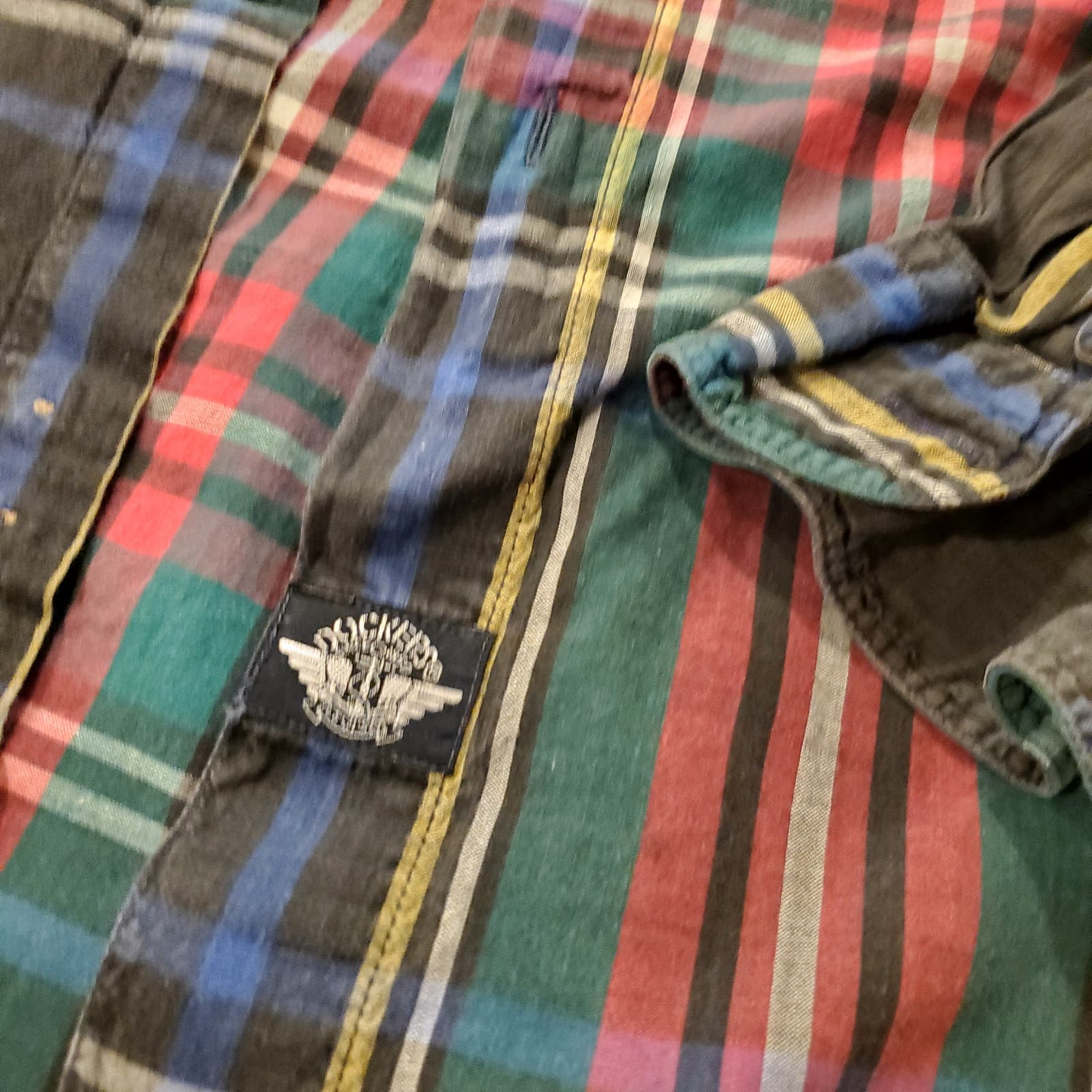 Dockers 100% Cotton XL Plaid Button Down (Small hole on shoulder)