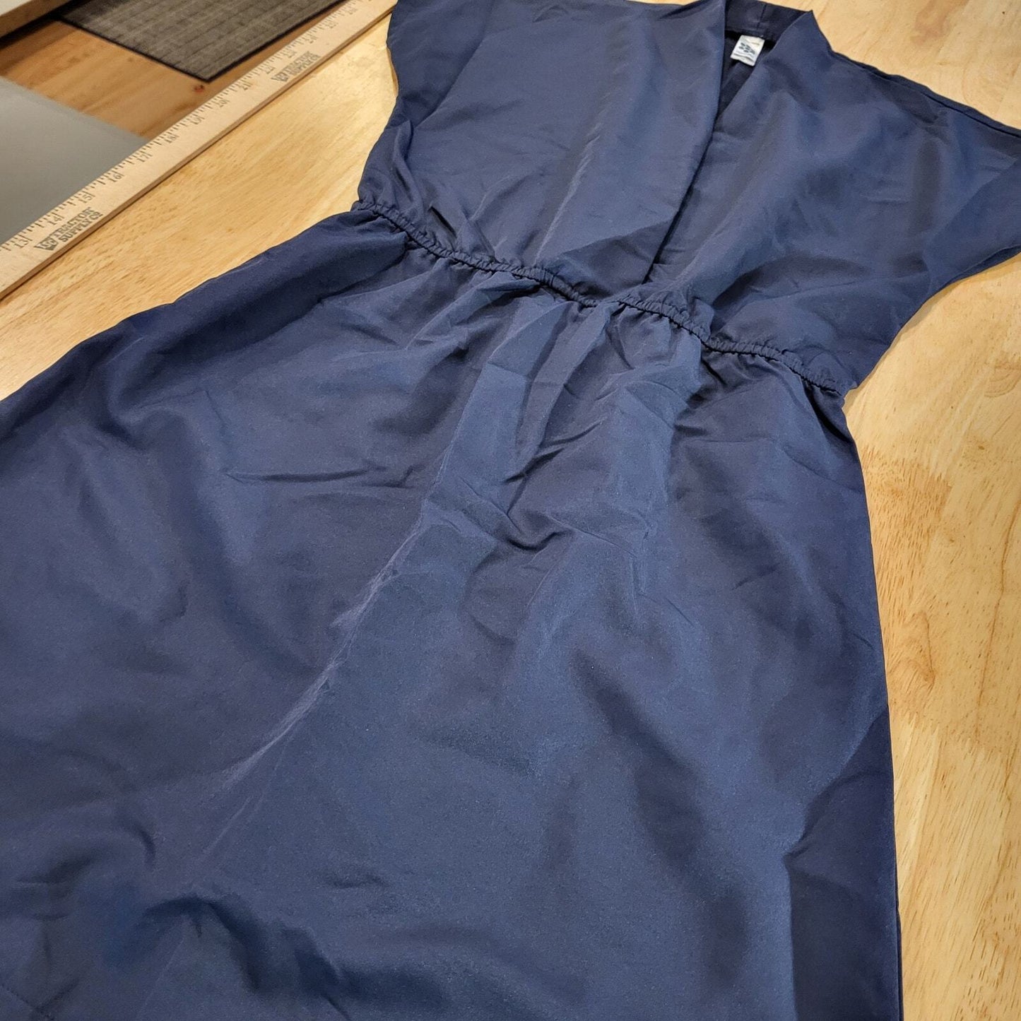 American Apparel Navy Blue XS Classic Girl Dress Cap Sleeve V Neck Mini