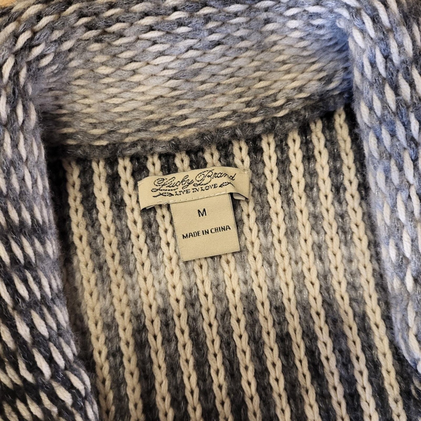 Lucky Brand Knit Trench Sweater Medium 18" Pit to Pit  32" long