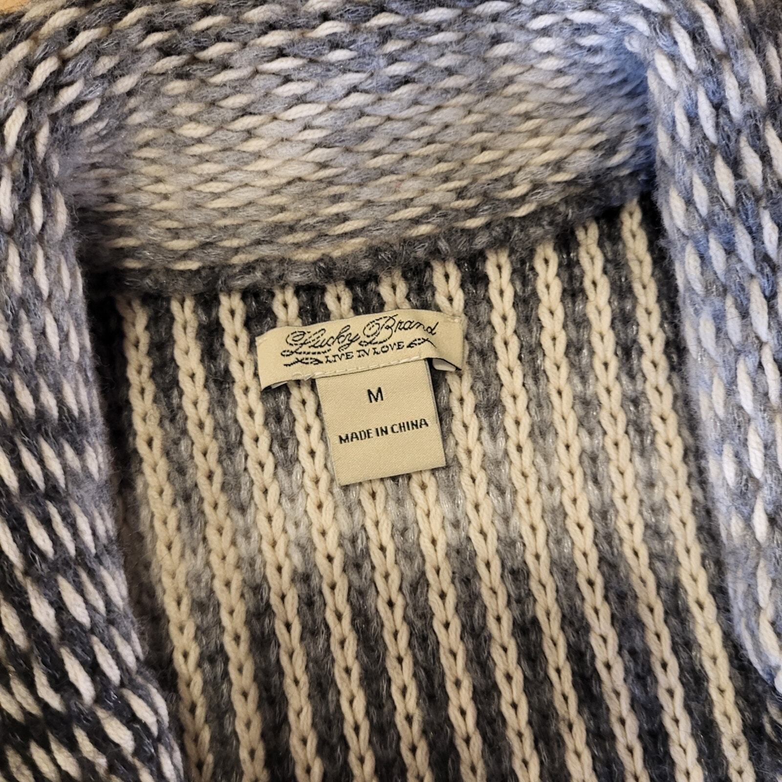 Lucky Brand Knit Trench Sweater Medium 18" Pit to Pit  32" long