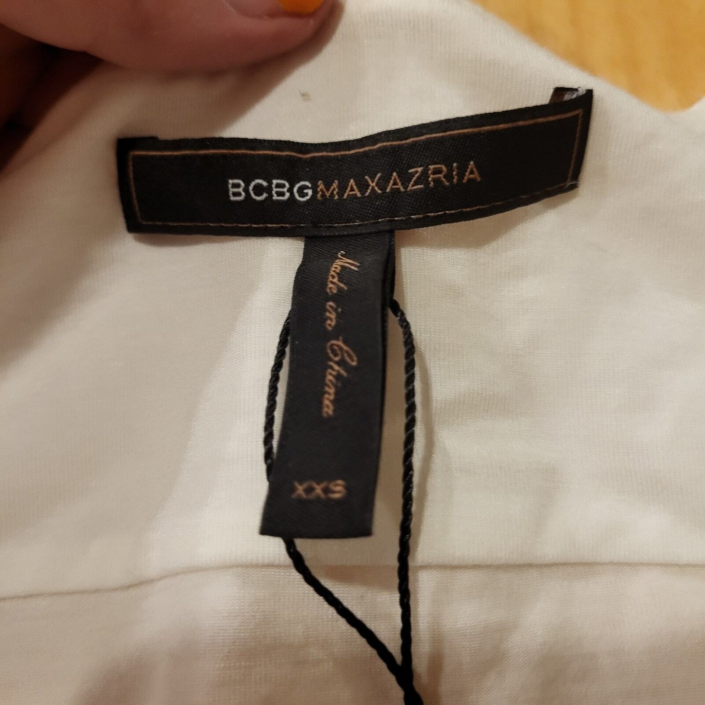 NWT BCBGMAXAZRIA XXS Lyra White Sleeveless Cowl Neck Knit T-Shirt