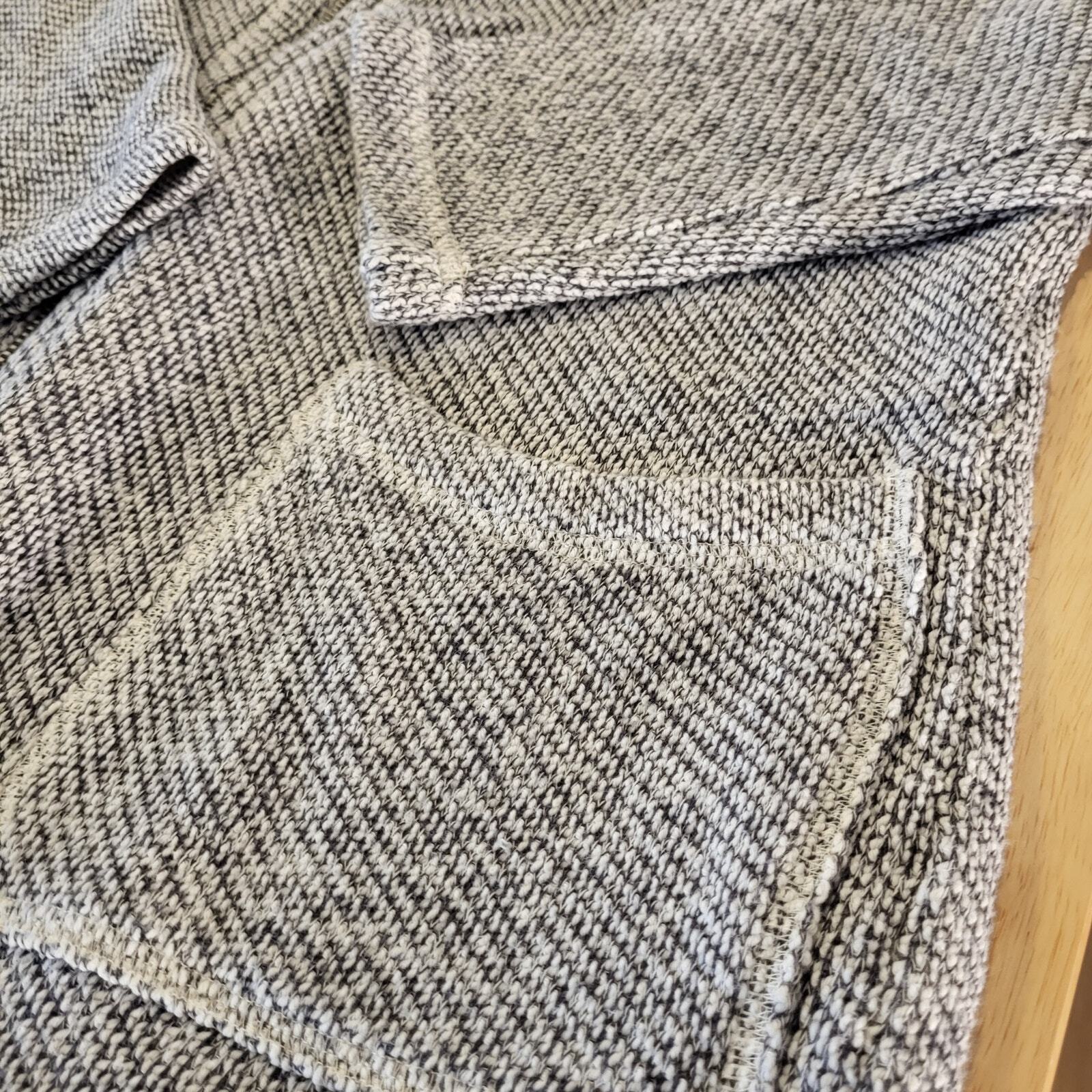 Eileen Fisher Gold Zip Knit Top Long Sleeve Pockets 100% Cotton 21" Pit 2 Pit XS