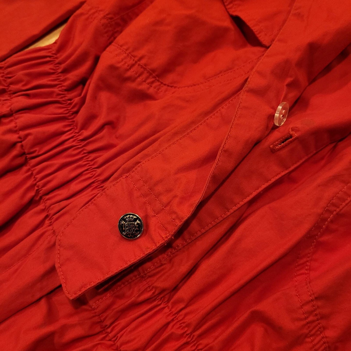 Vintage Red Saint Germain Paris Jumpsuit Elastic Waist Zip 28"-38" Waist
