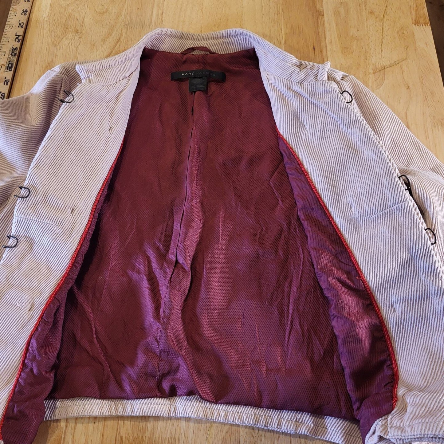 Marc Jacobs Pink Corduroy Coat Button Collared xs