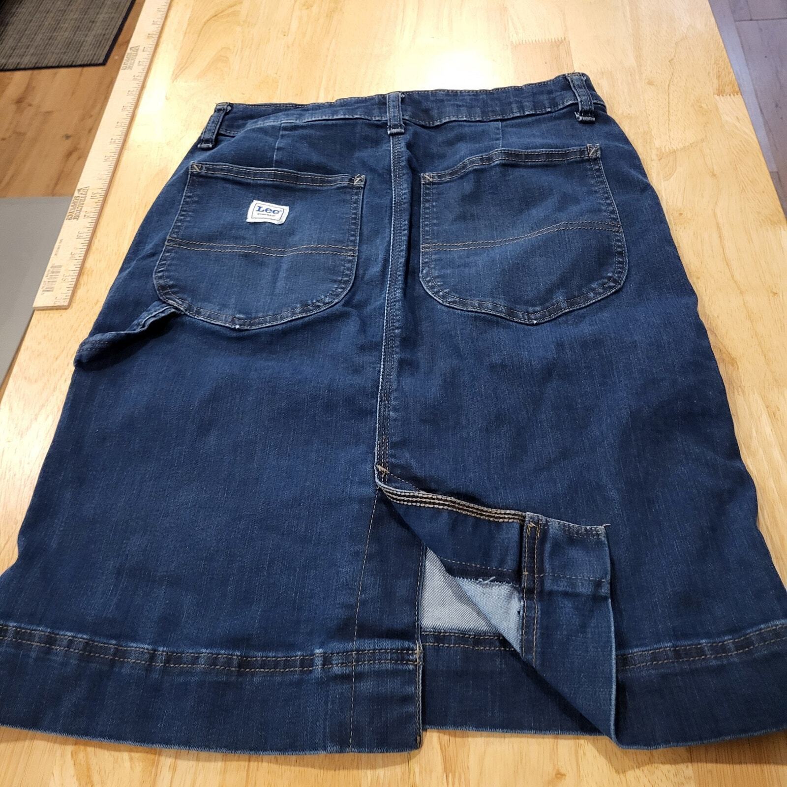 Vintage Denim Lee Midi Skirt Logo Tab 28" Waist 