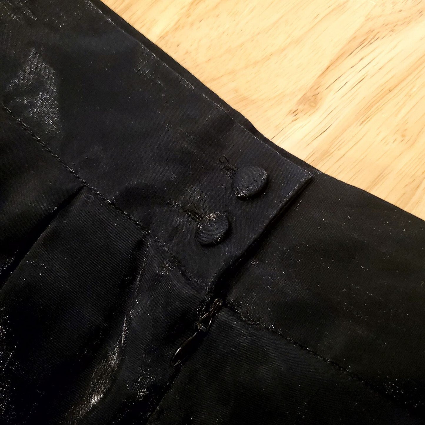 Vintage Studio Jax 10 Liquid Look Flowy Black Rayon shimmer Formal 30" Waist