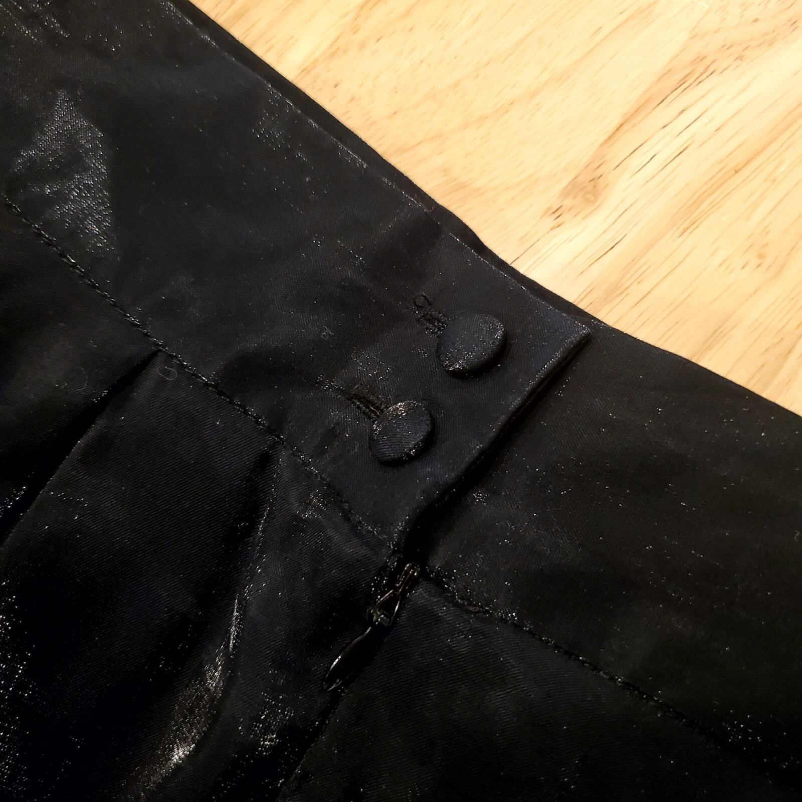 Vintage Studio Jax 10 Liquid Look Flowy Black Rayon shimmer Formal 30" Waist