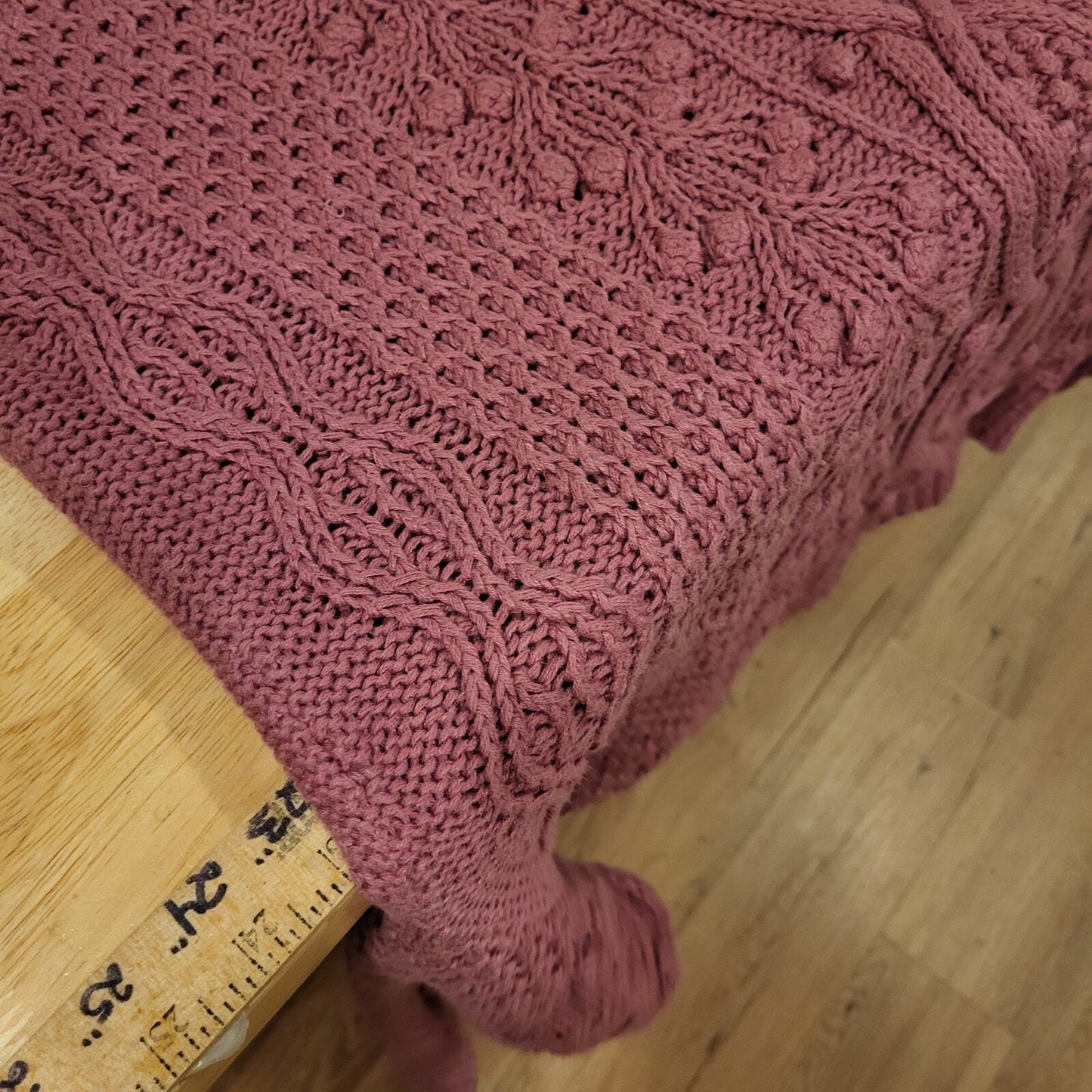 Express Tricot Vintage 90's Chunky Handknit Pink Sweater Ramie Cotton Large