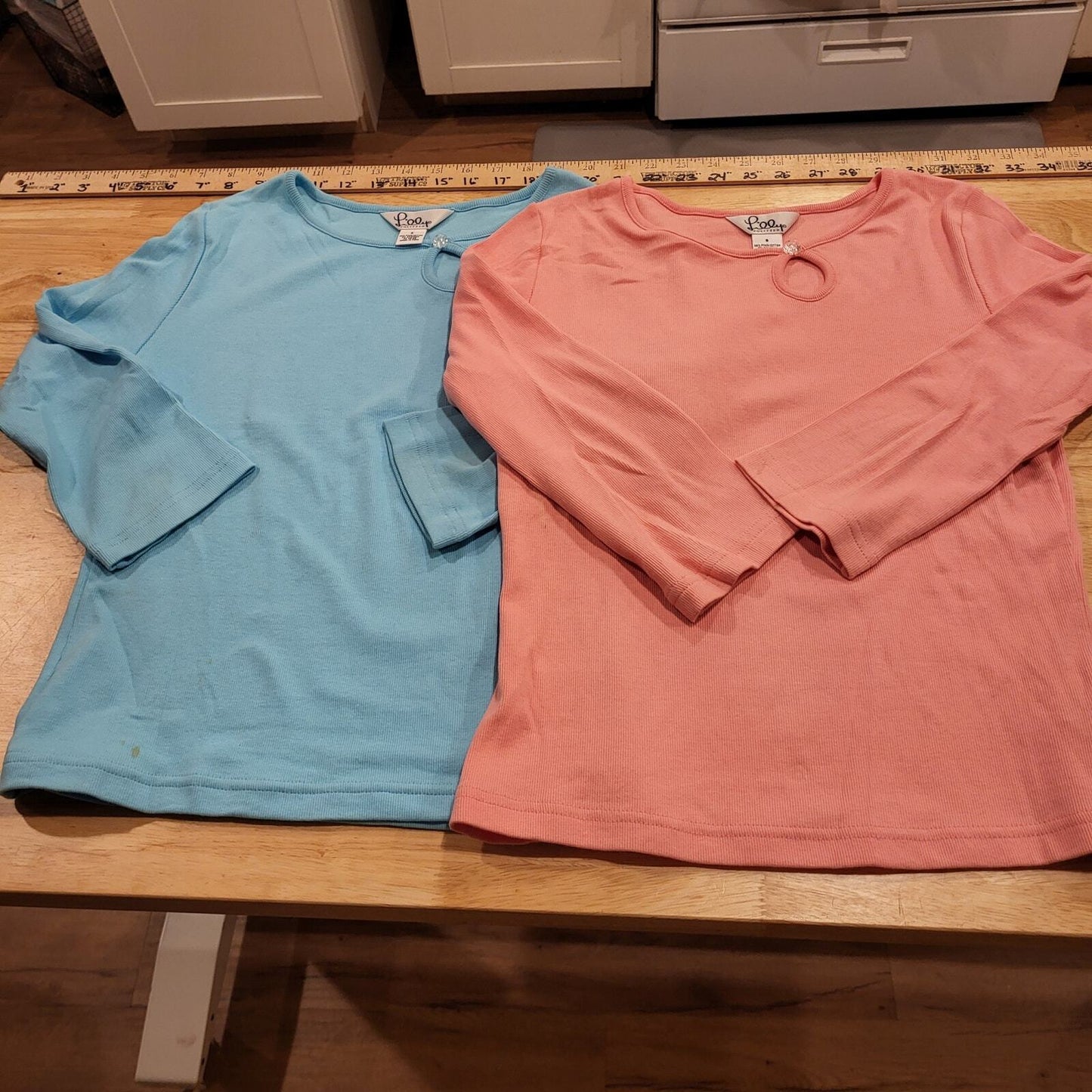 Lilly Pulitzer Lot of Two 3/4 Sleeve Keyhole Tee Shirt Button Detail Small