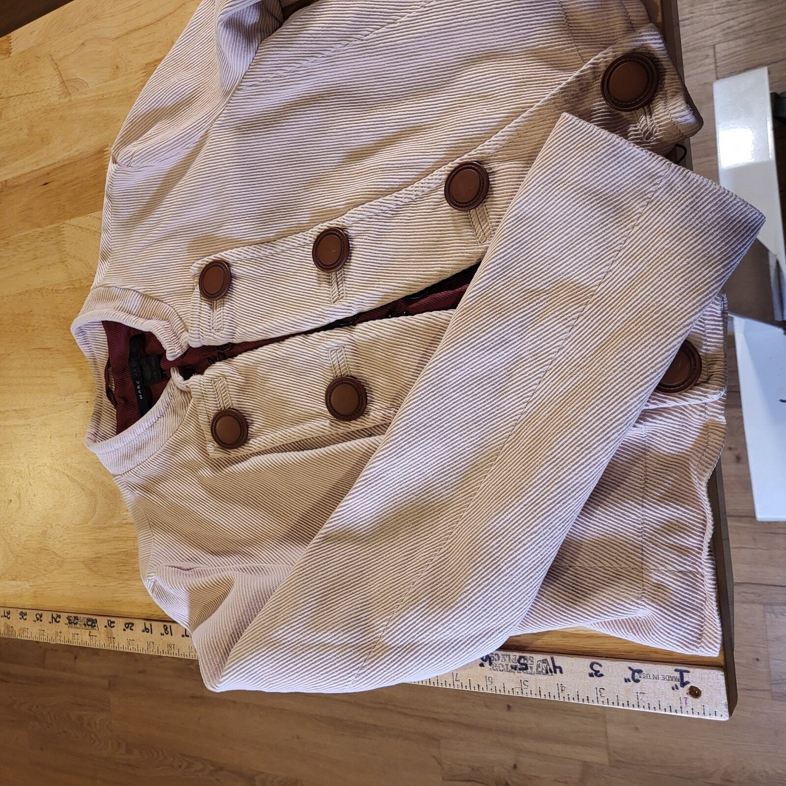Marc Jacobs Pink Corduroy Coat Button Collared xs