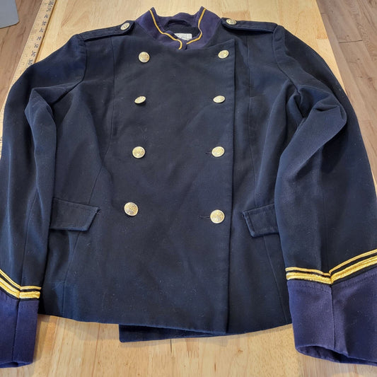 H&M Nay Military Jacket Gold Buttons Cototn 19" Pit 2 Pit