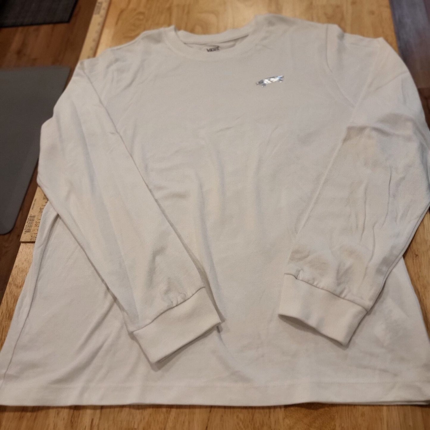 White long sleeve vans Tshirt holographic Print X Large 