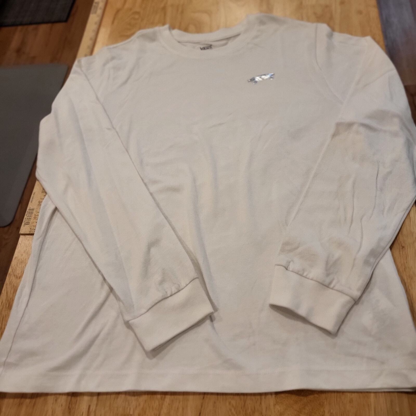 White long sleeve vans Tshirt holographic Print X Large 