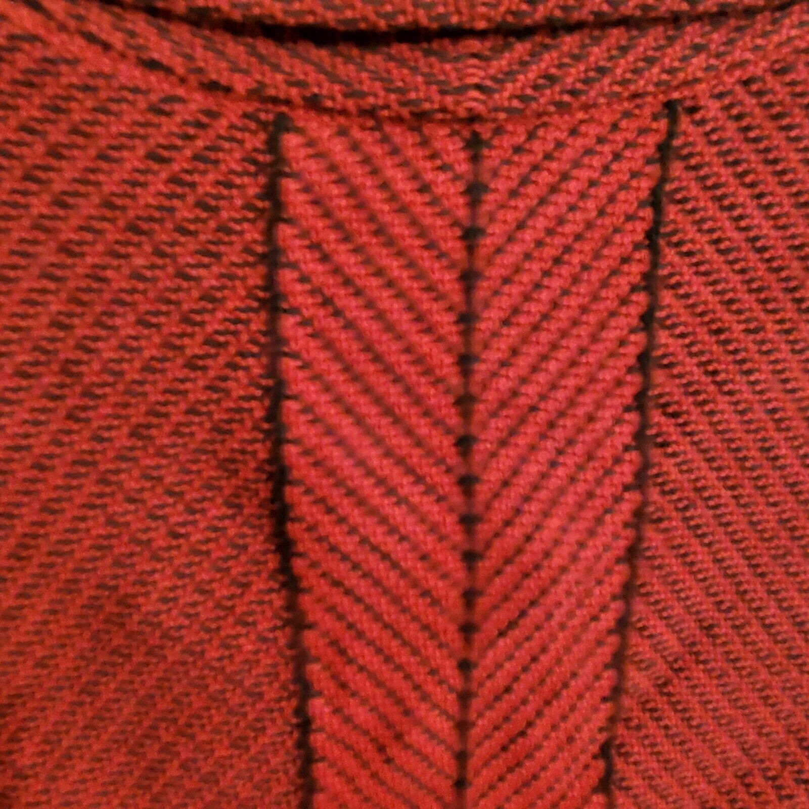 100%Cotton Habitat Clothes To Live In Button Front Chevron knit vest red black