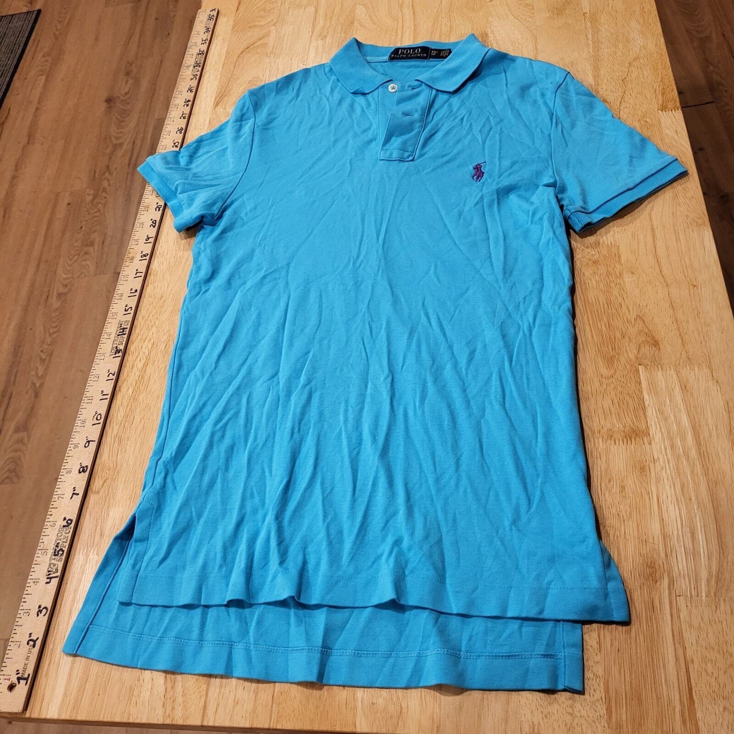 Polo Ralph Lauren Women's XS Blue Short Sleeve Polo 16" Pit to Pit
