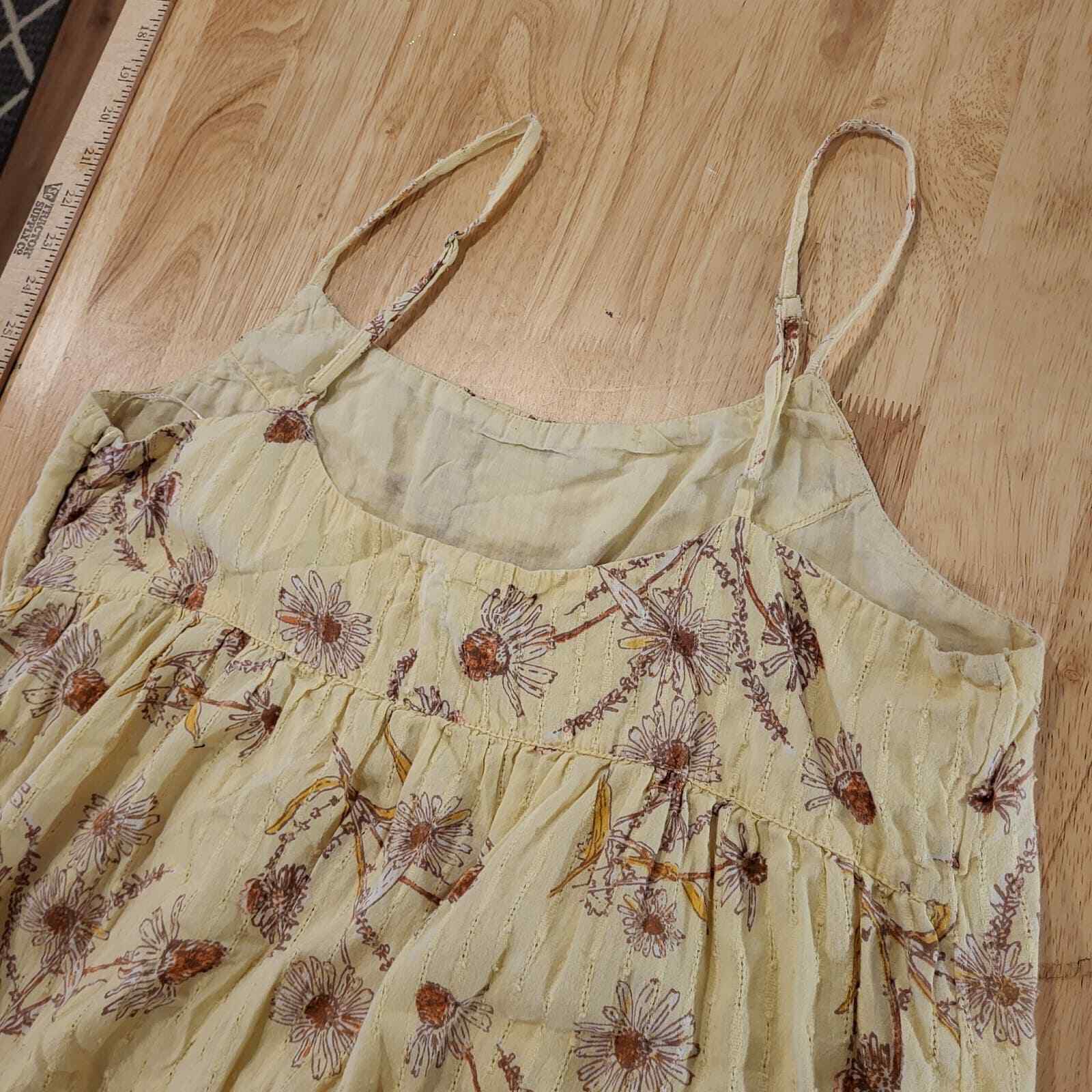 Yellow Urban Outfitters Floral Spaghetti Strap Dress Short