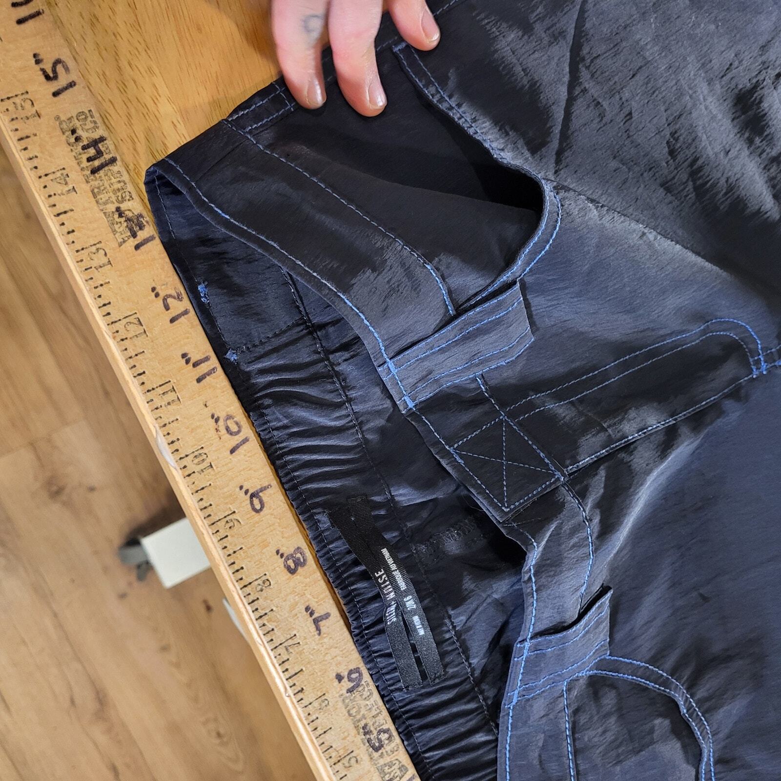 Silence+ Noise Size 2 Blue Nylon Y2K Pants 30" Inseam 26" Waist Flare 