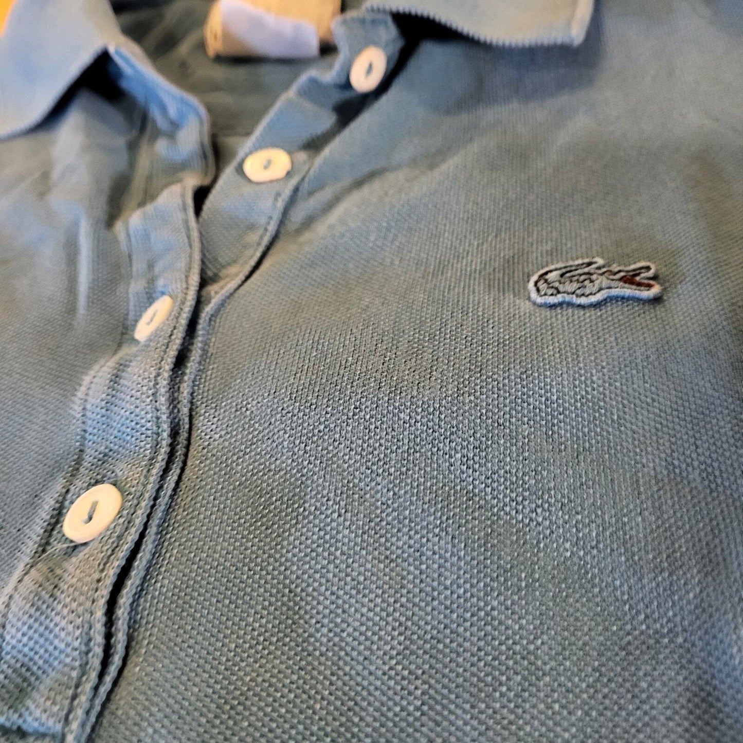 Lacoste Blue Polo 100% Cotton Short Sleeve Size 36