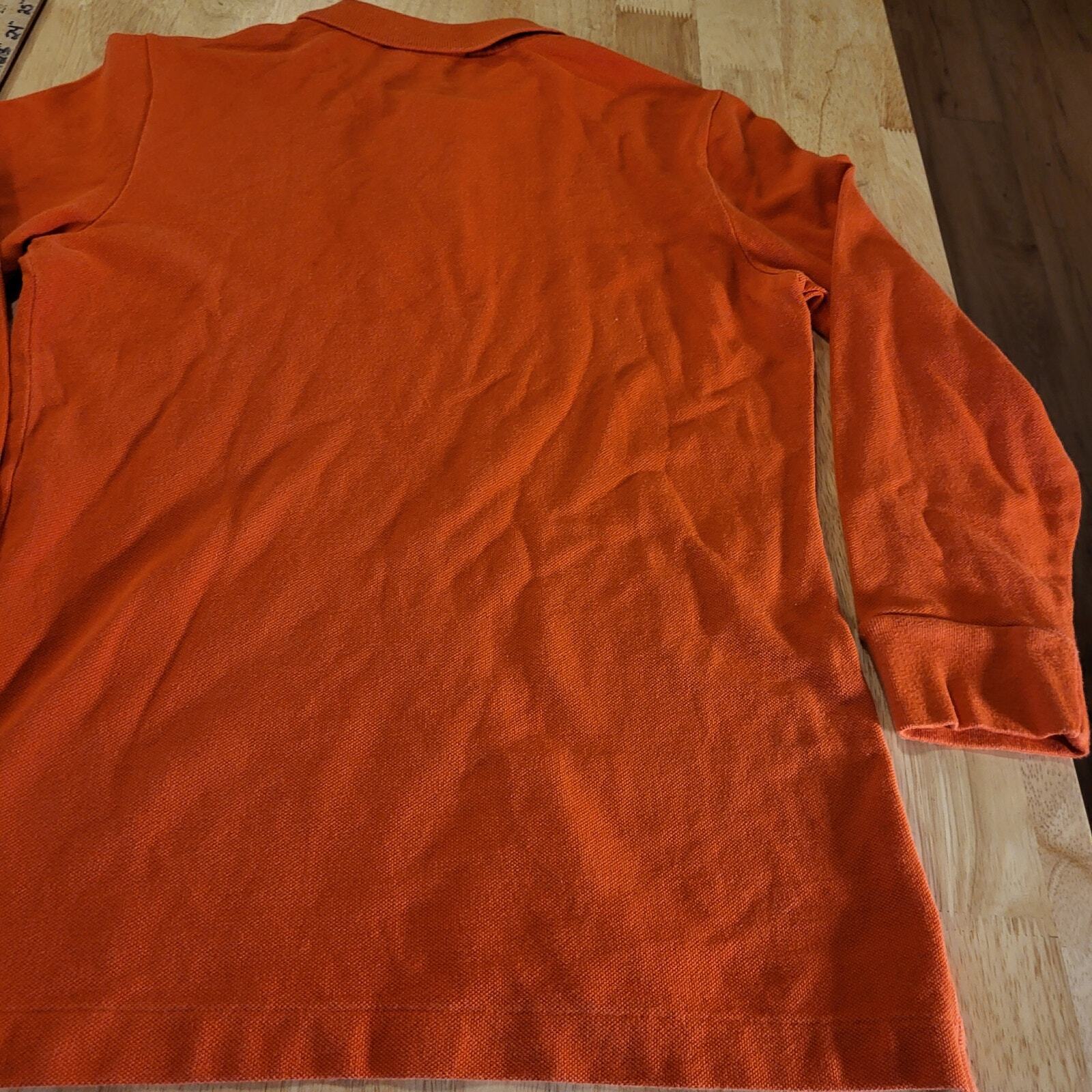 Ralph Lauren The Skinny Polo Orange Medium Cotton Long Sleeve