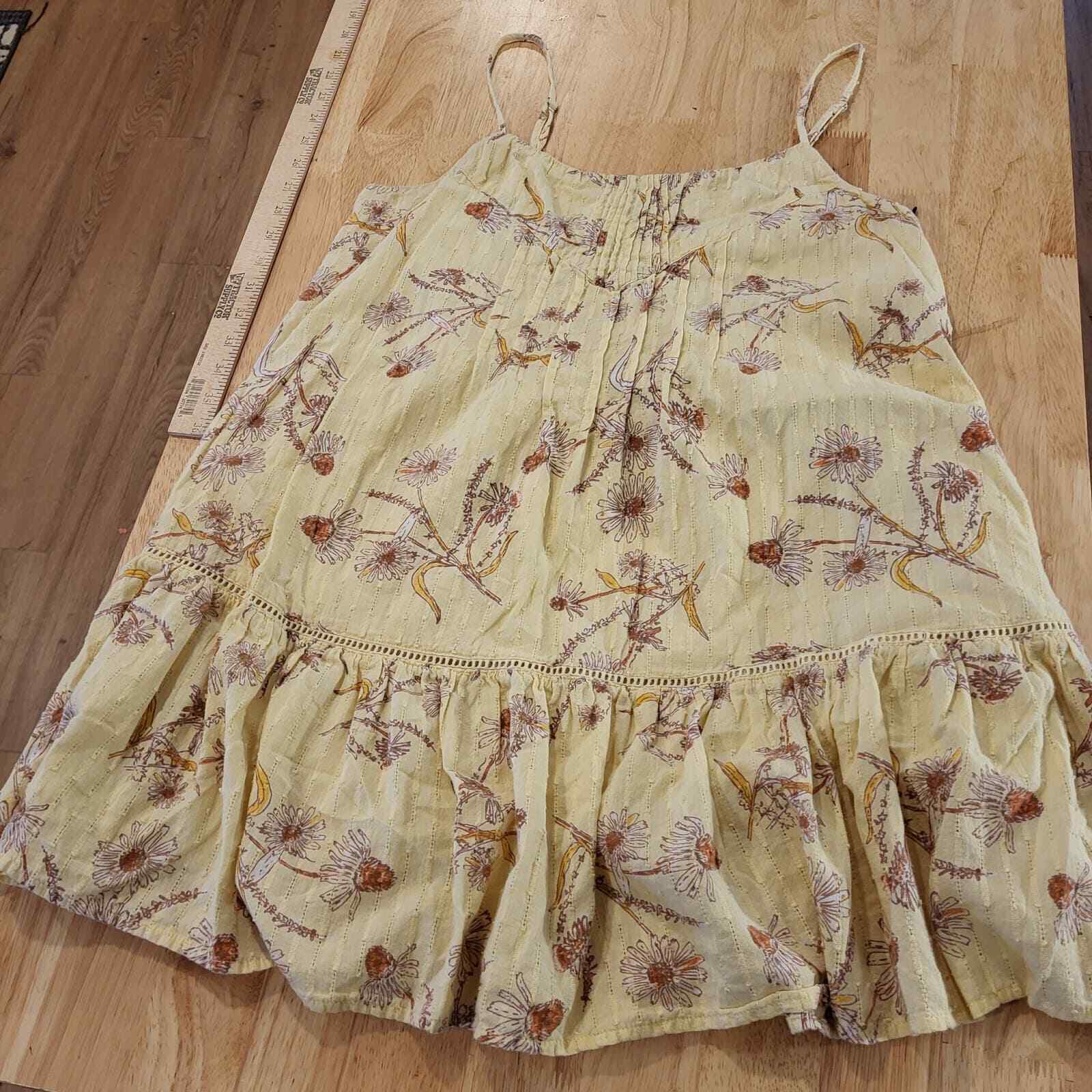 Yellow Urban Outfitters Floral Spaghetti Strap Dress Short