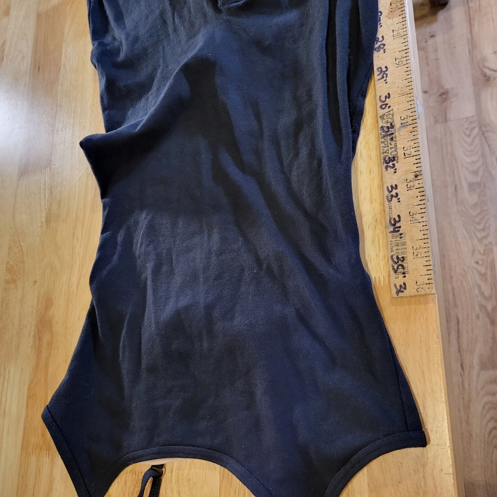 Treelance Black Spaghetti Strap Full Body Black Leotard Organic Cotton Spandex 