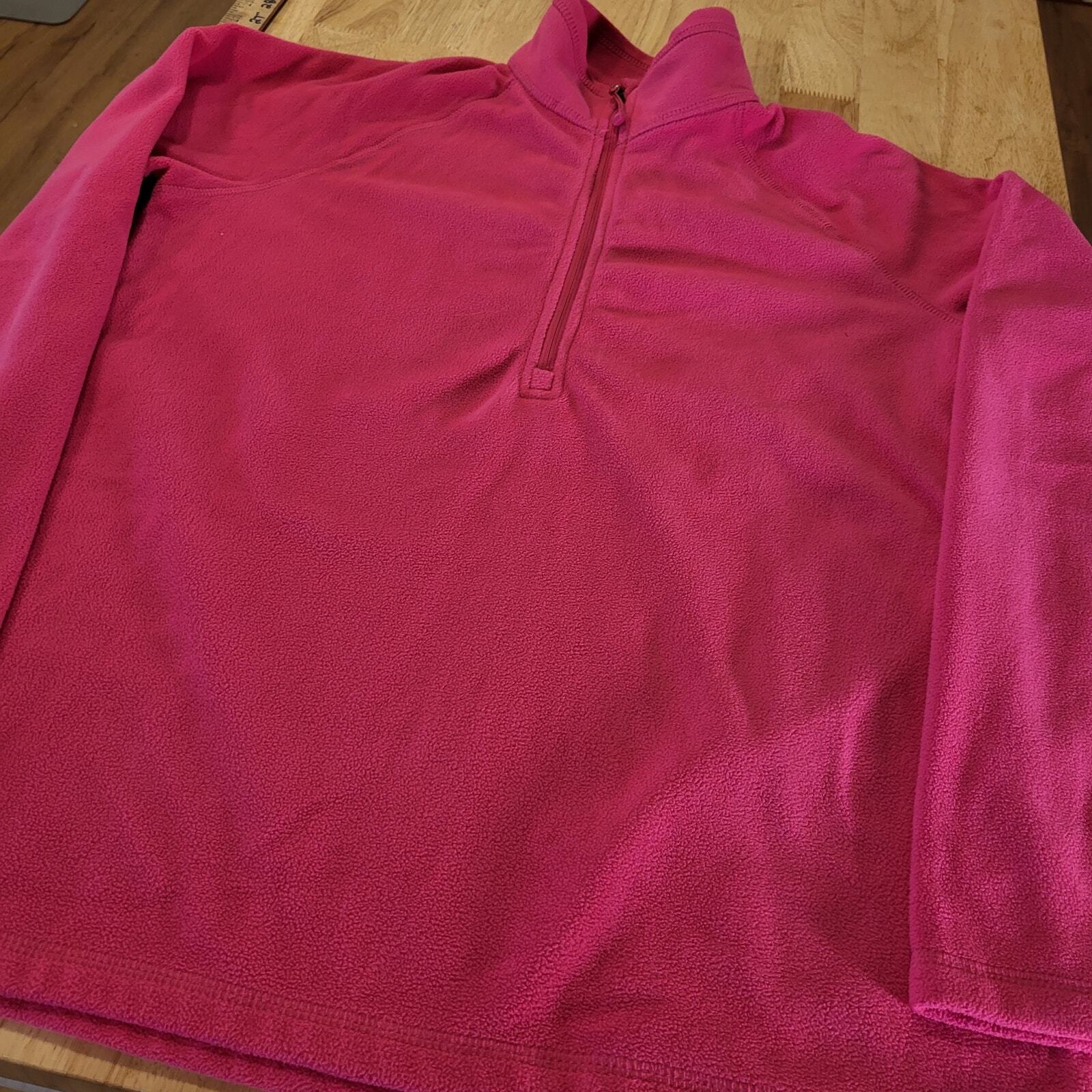 Eddie Bauer Pink Fleece 1/4 Zip Long Sleeve Pullover Tall Medium