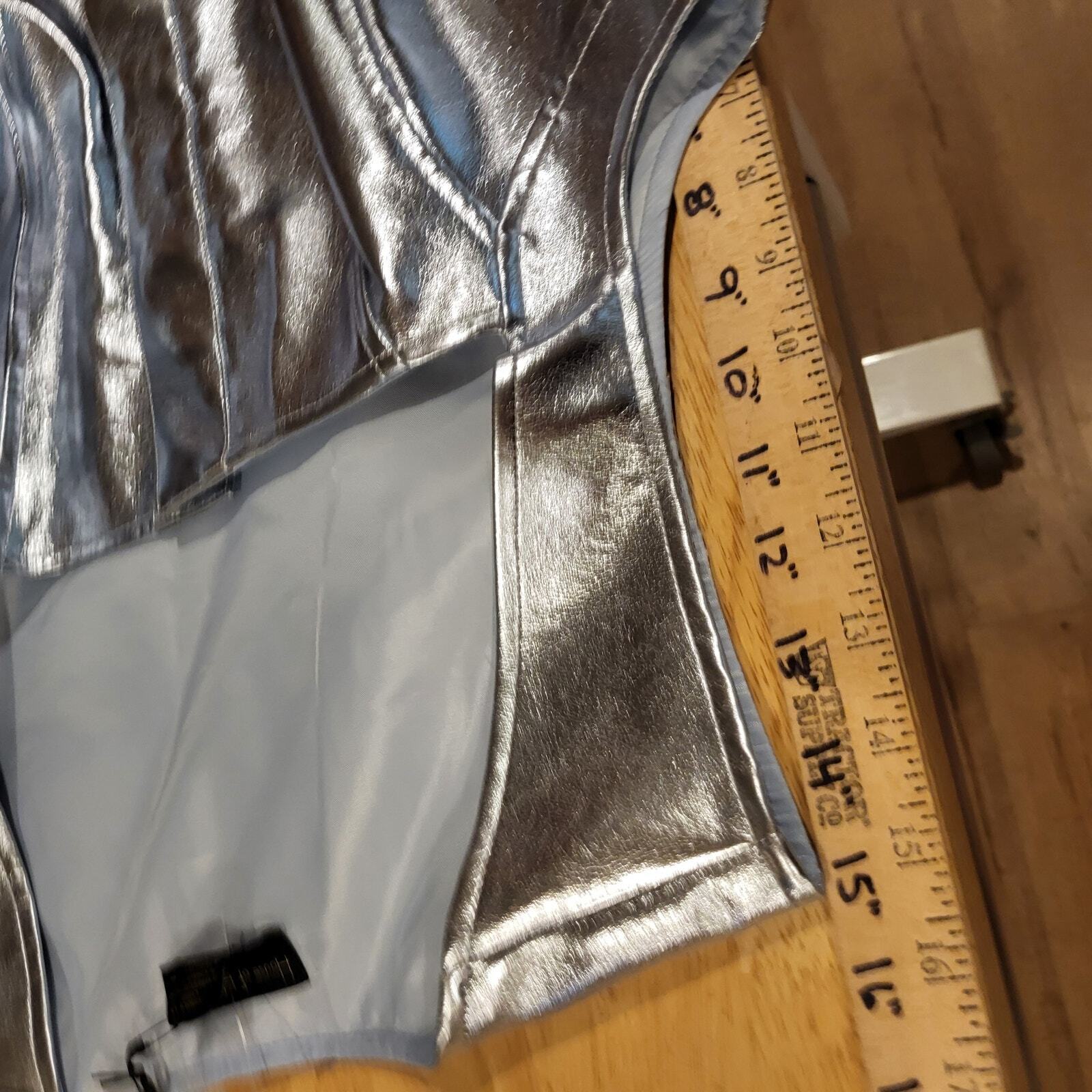 Nwt House of Harlow metallic pleather skirt & top set Large 32" Waist 19" p2p