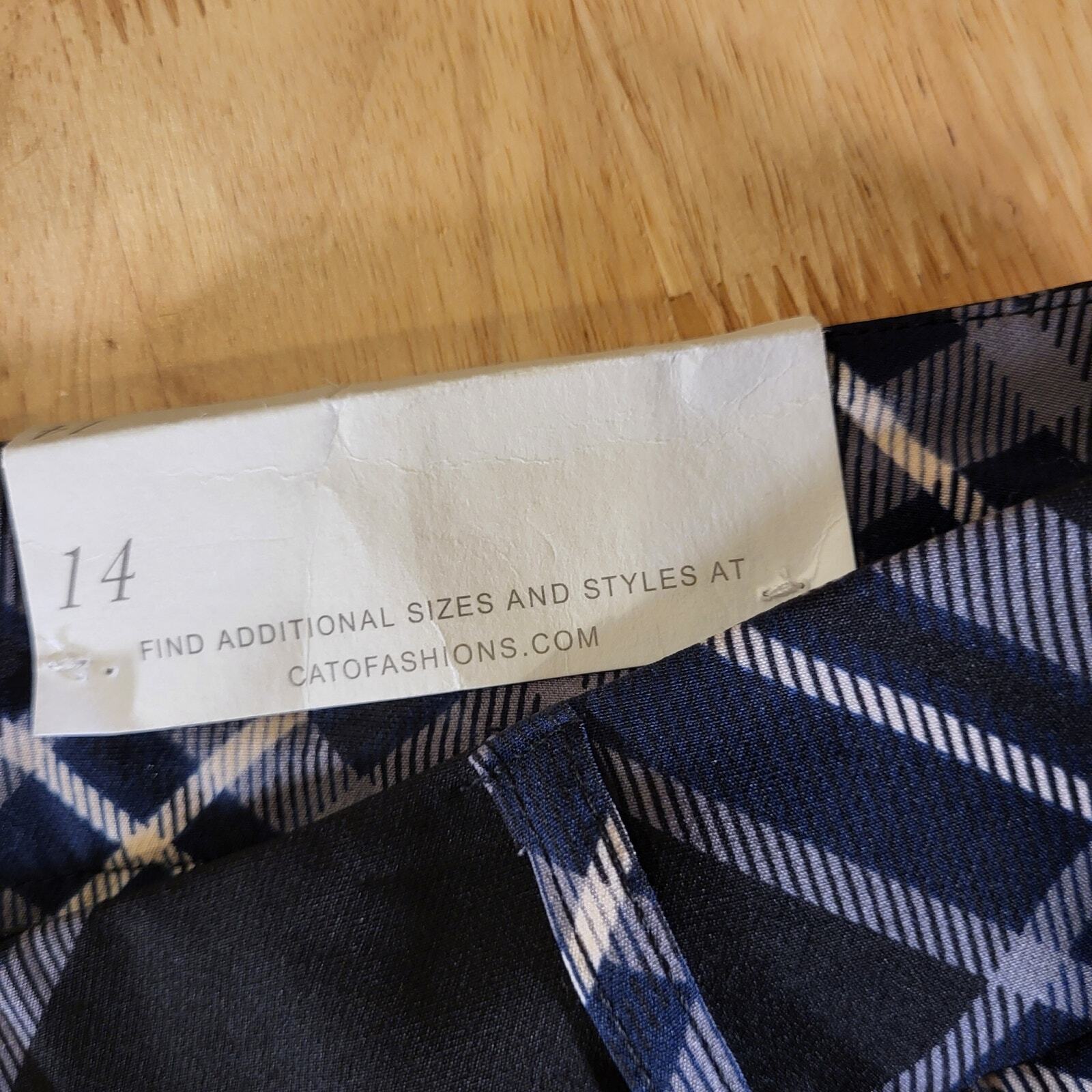 Nwt Cato Blue Plaid Wide Leg High Waisted Rayon Pants Size 14 32" Waist
