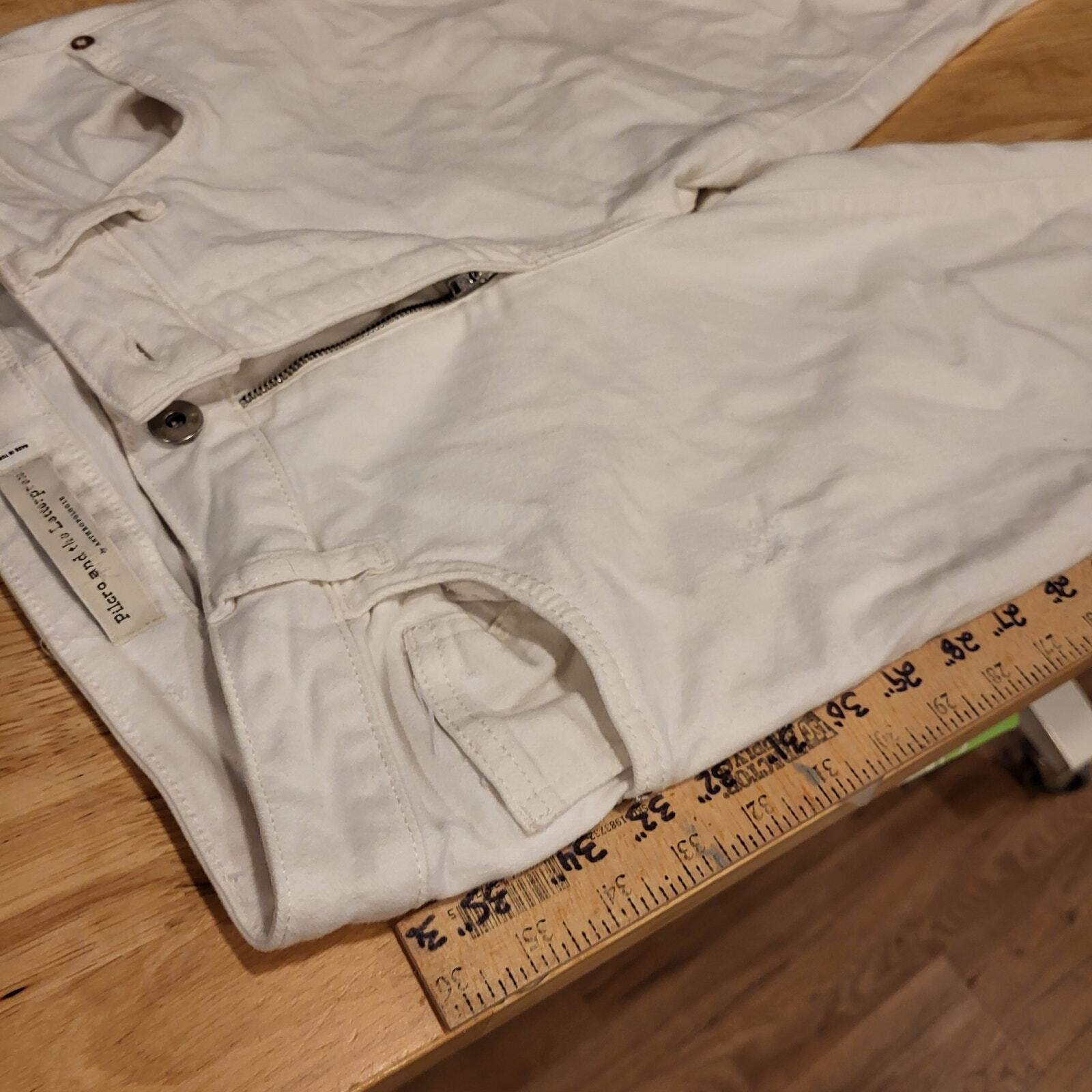 Anthropologie Pilcro & The Letterpress White High Rise Skinny Jeans 28 Waist Ins