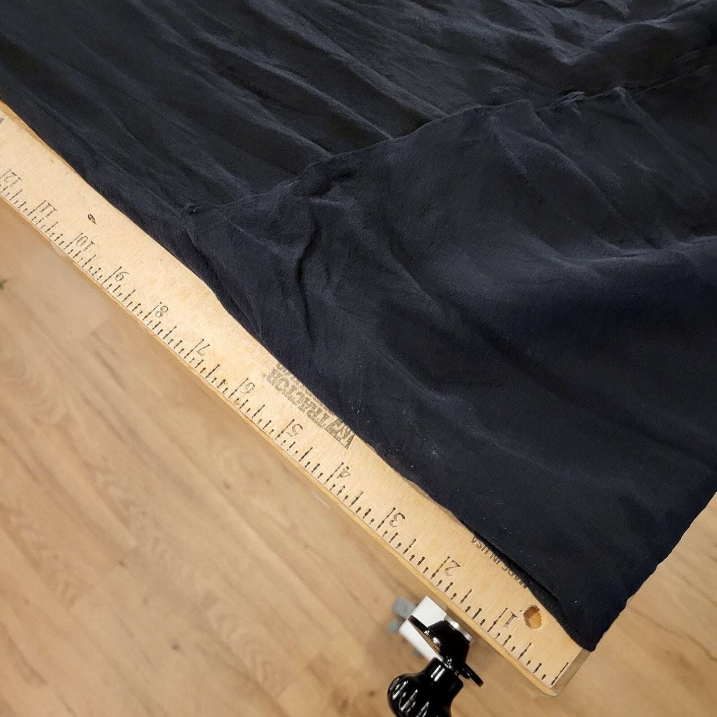 Black Silk Sheer Sleeveless Asymmetrical Floral Embroidered Dress 16" pit 2 pit
