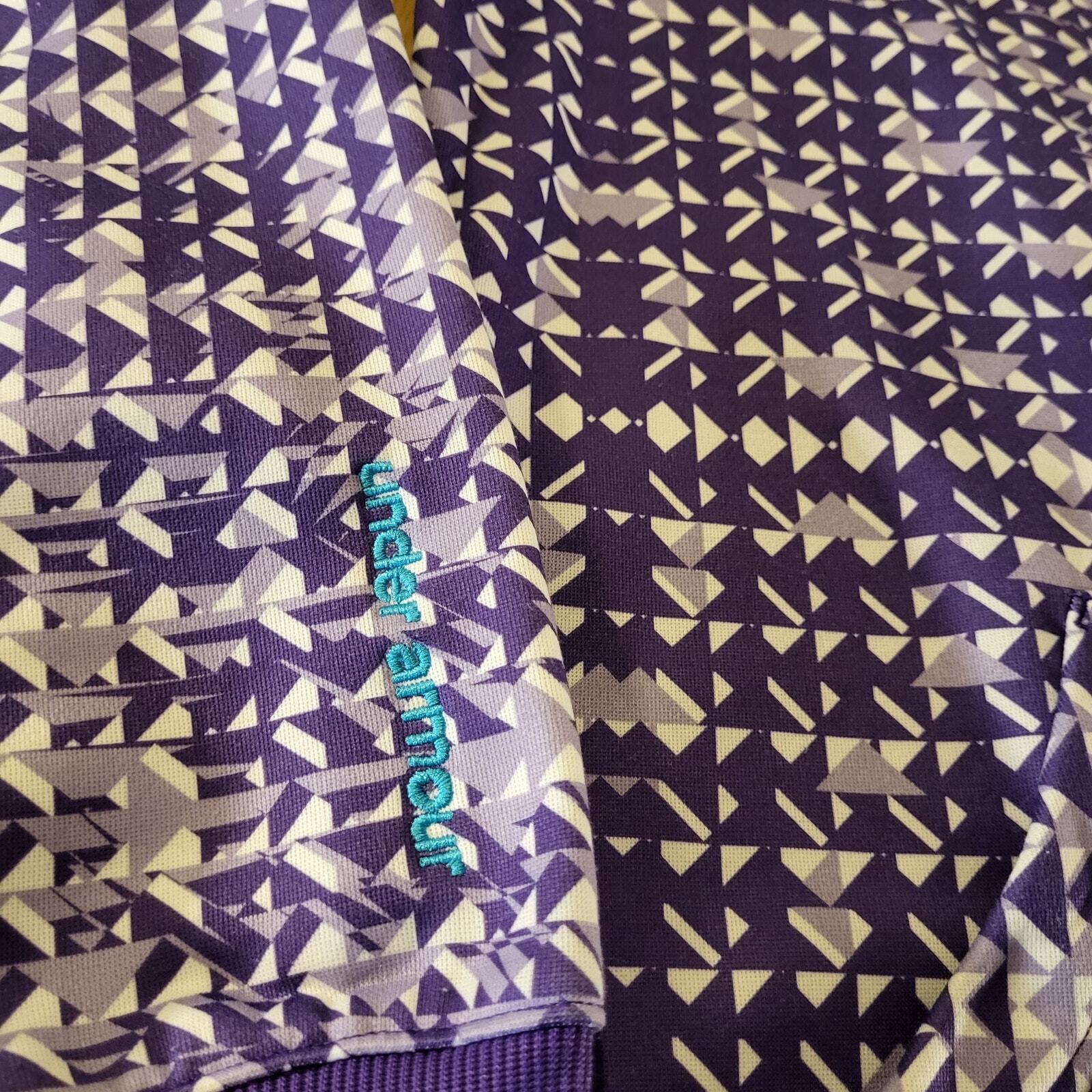 Under Armour Semi-fitted Purple Geometric Print Full Zip Hoodie Small 