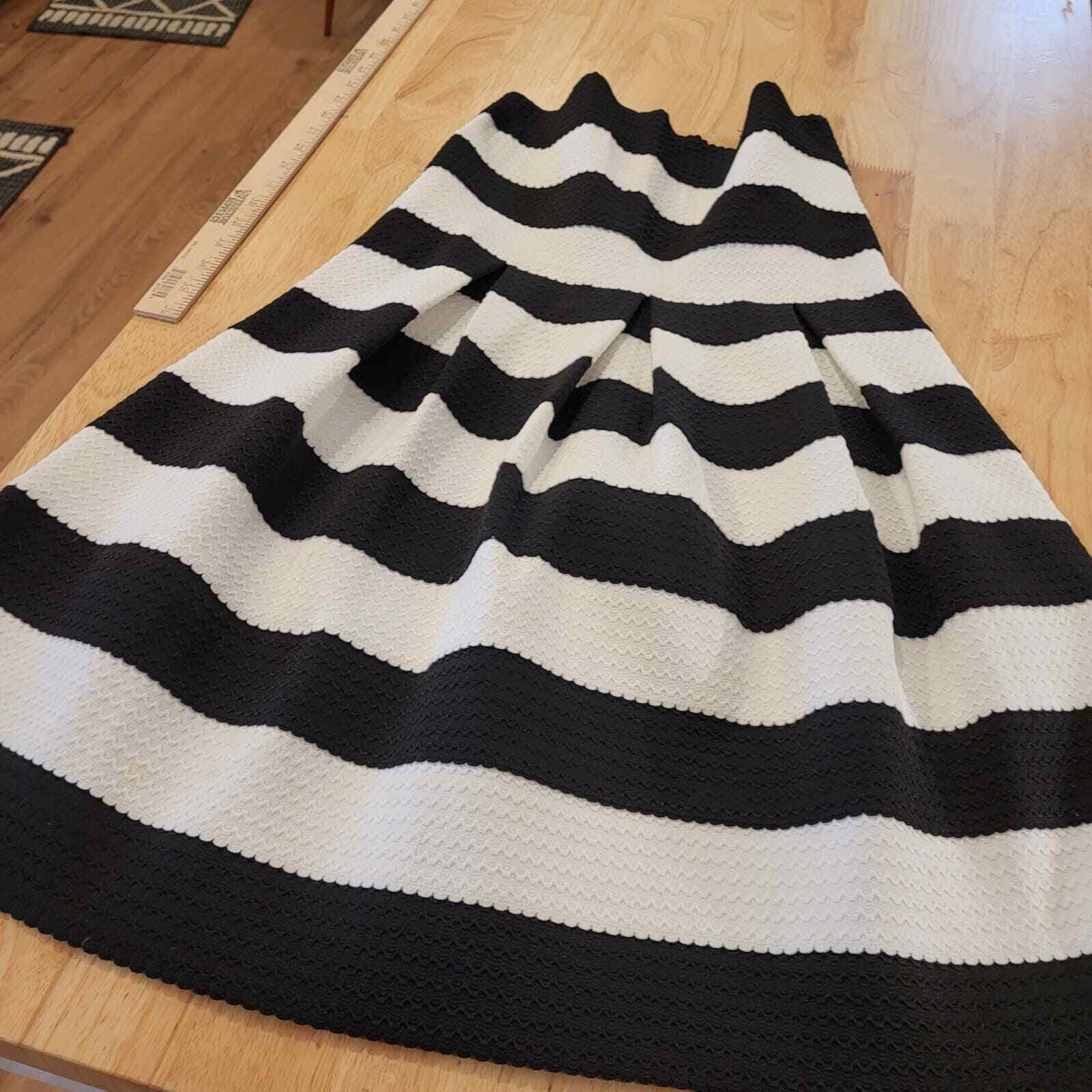 Black & White Striped Bandage Stretch Mini Dress Strapless Balloon Skirt M