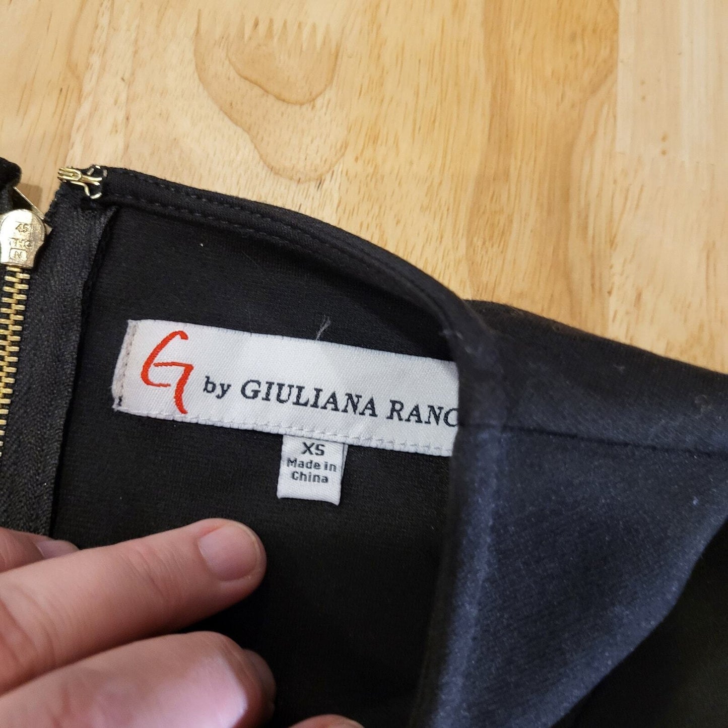 New With Tag Giuliana Rancic Black Knit Long Sleeve Gold Button Pencil 17" p2p