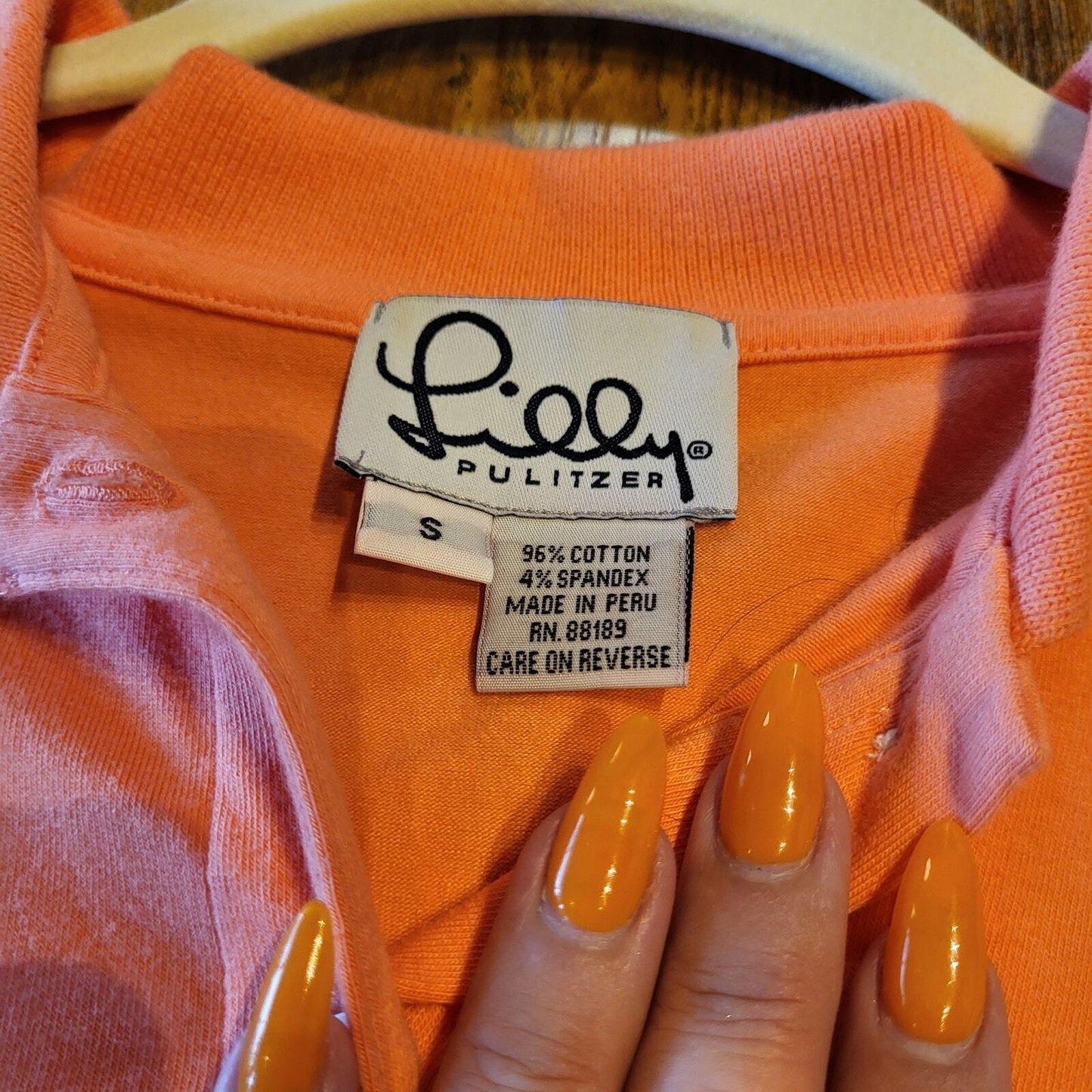 Lilly Pulitzer Peach Salmon Lilly Pulitzer Golf Polo Cotton Size Small 18" P2P