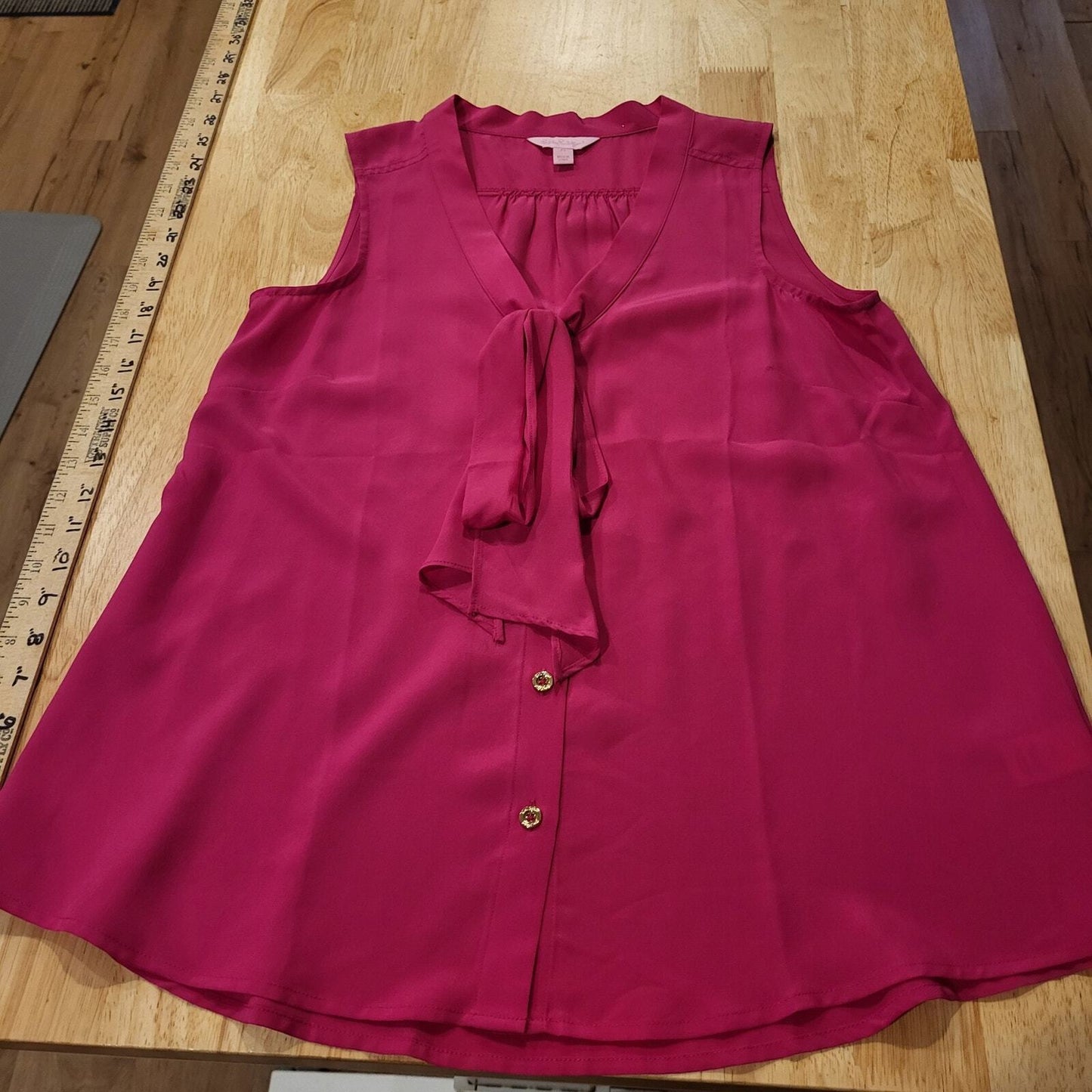 Lilly Pulitzer Pink Sleeveless Button Up Collared Blouse XS