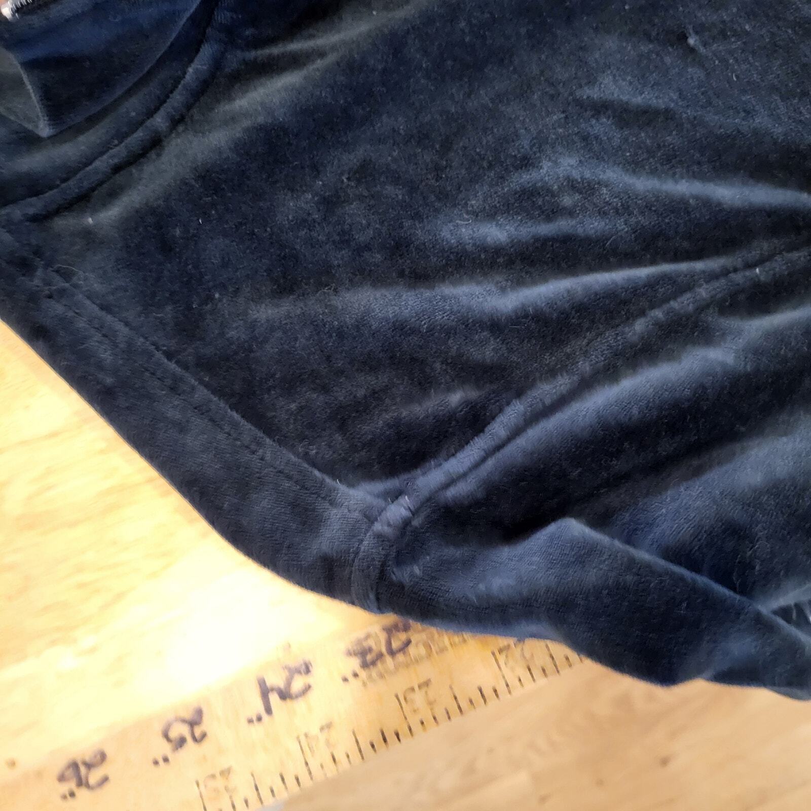Black Terry Full Zip DKNY Track Jacket Cotton Blend Medium
