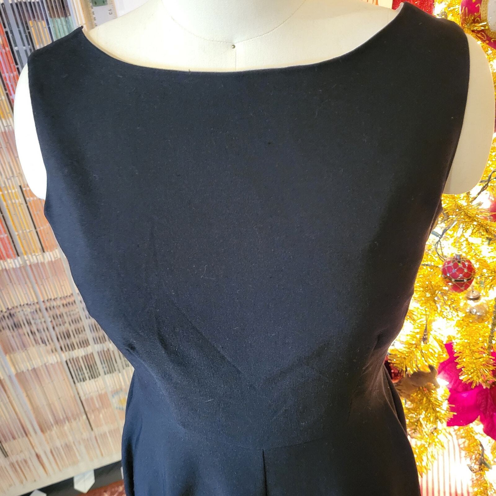 Black Betty Paige BY Tatiana Dress Winged Back Detail Viscose Blend XS 45" Long