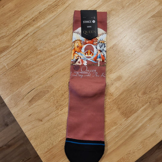 Stance Men's Queen A Day At The Races Stance Crew Socks Large Men's 