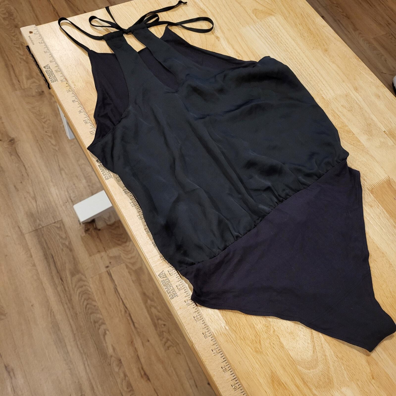 Abercrombie & Fitch Spaghetti Strap Black billowy body suit Medium keyhole 