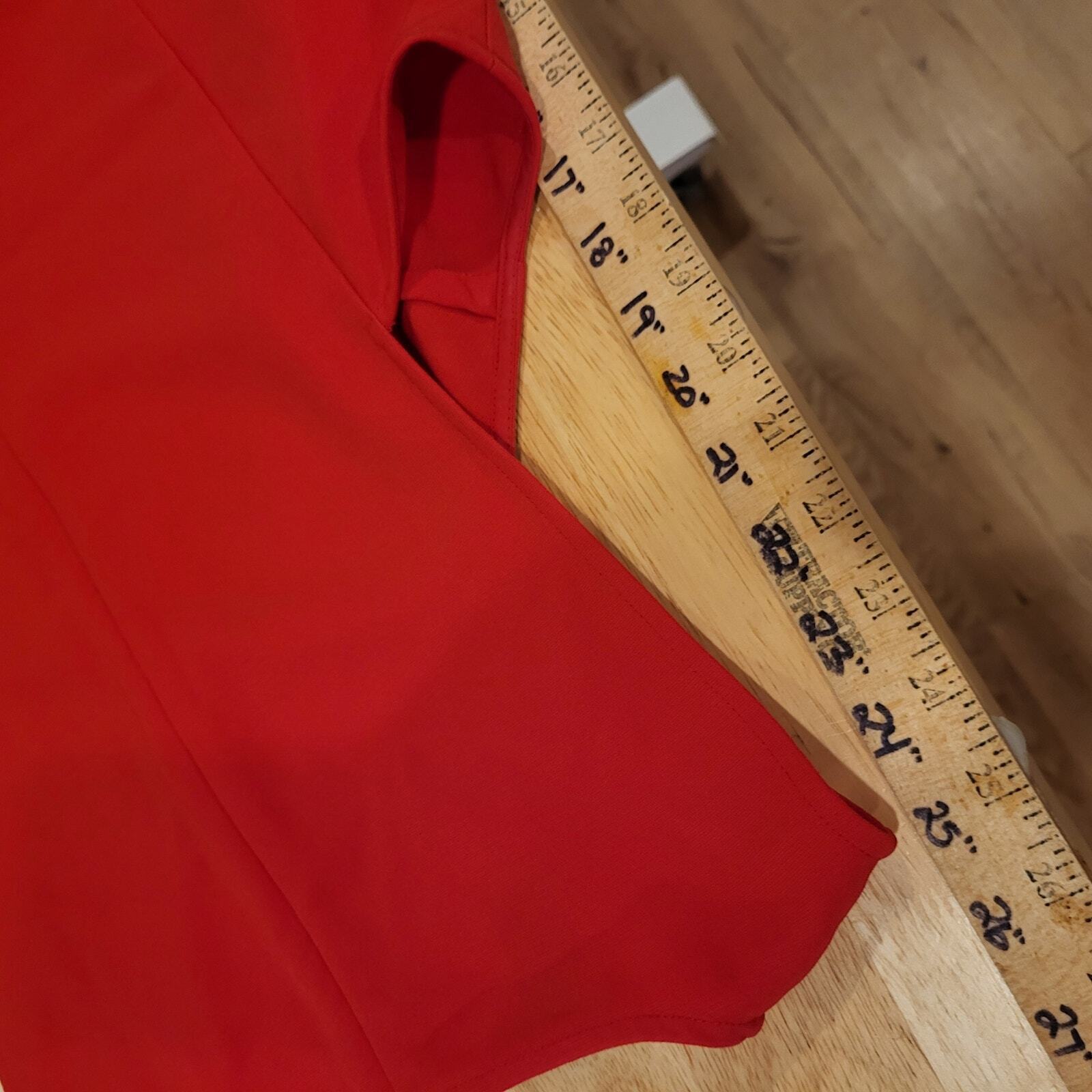 Red Doncaster size 8 Sleeveless Blouse Dart Detail  19" P2P 25" shoulder to hem