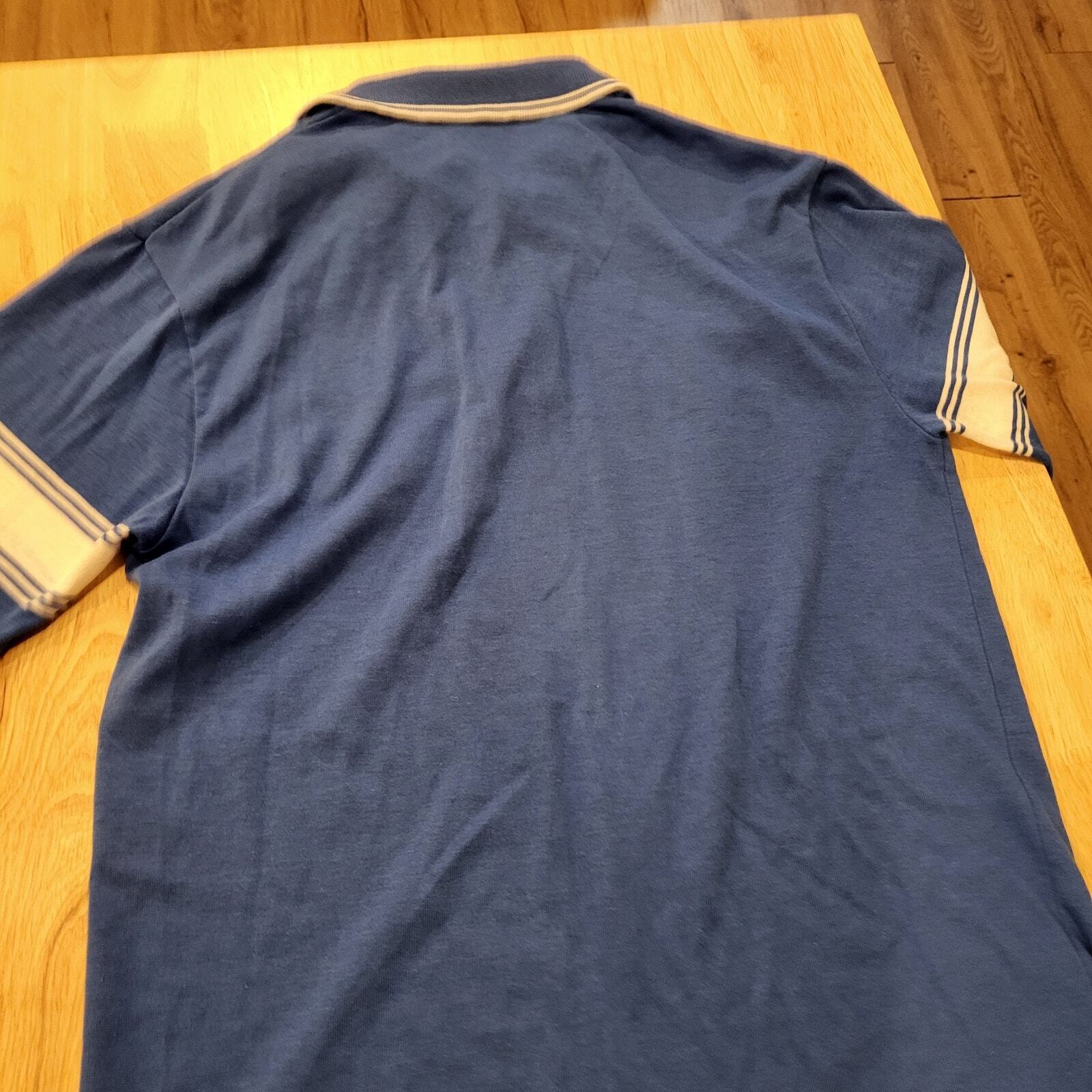 Vintage blue Golf Polo white striped Medium 18" pit 2 pit