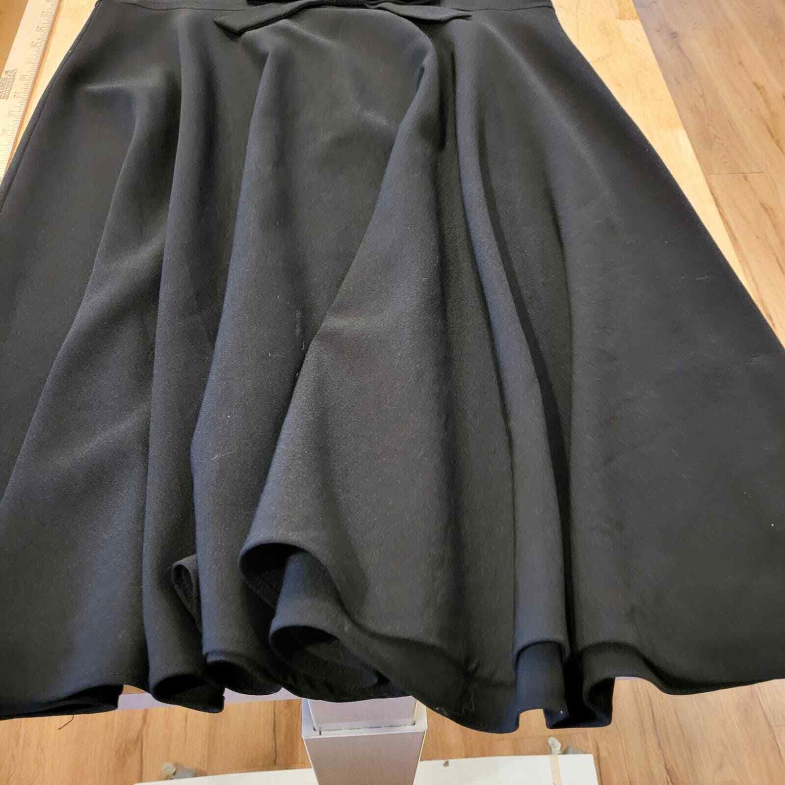 Black Fit & Flare Dress Mesh Shoulder Bow Detail