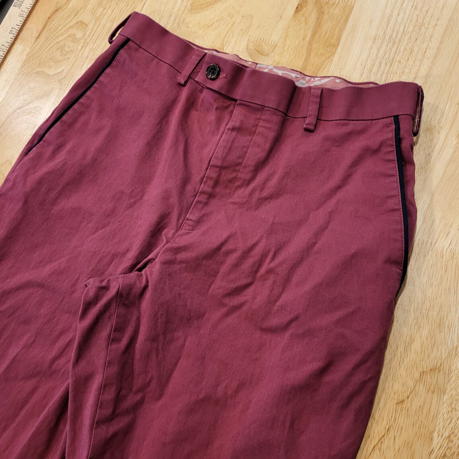   Ralph Lauren 16 Teen Maroon Tuxedo Slacks Side Stripe 28" Waist