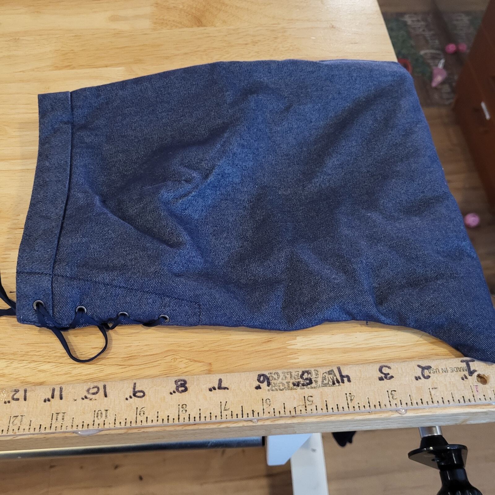 Express Stretch Blue Sailor Pants Wide Let Button Pocket 9/10 Denim 30" Waist