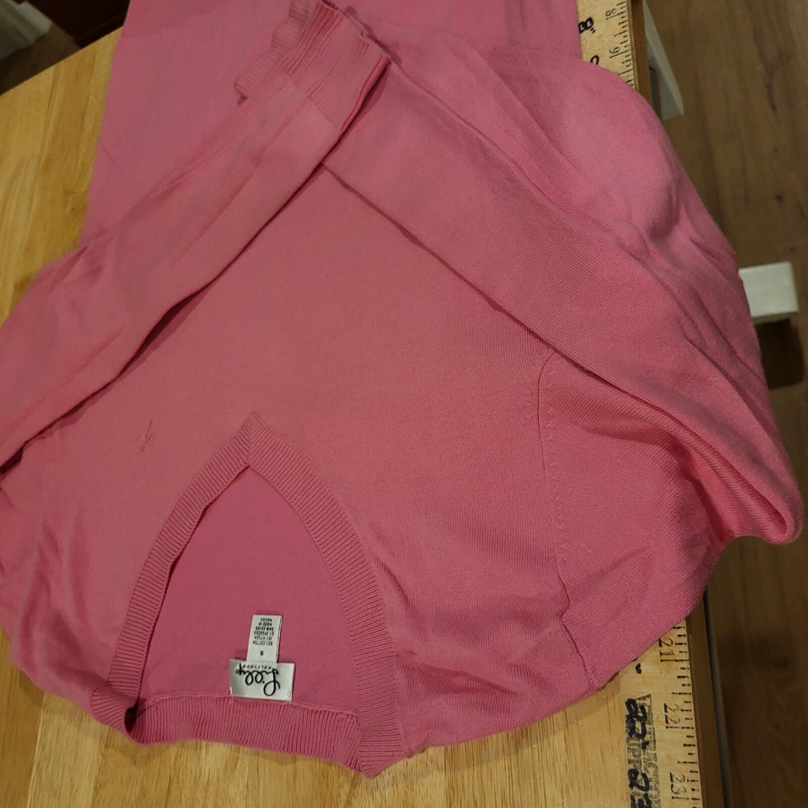 Lilly Pulitzer Lot of 2 Pink & Green Cotton Blend V Small Neck Sweaters 